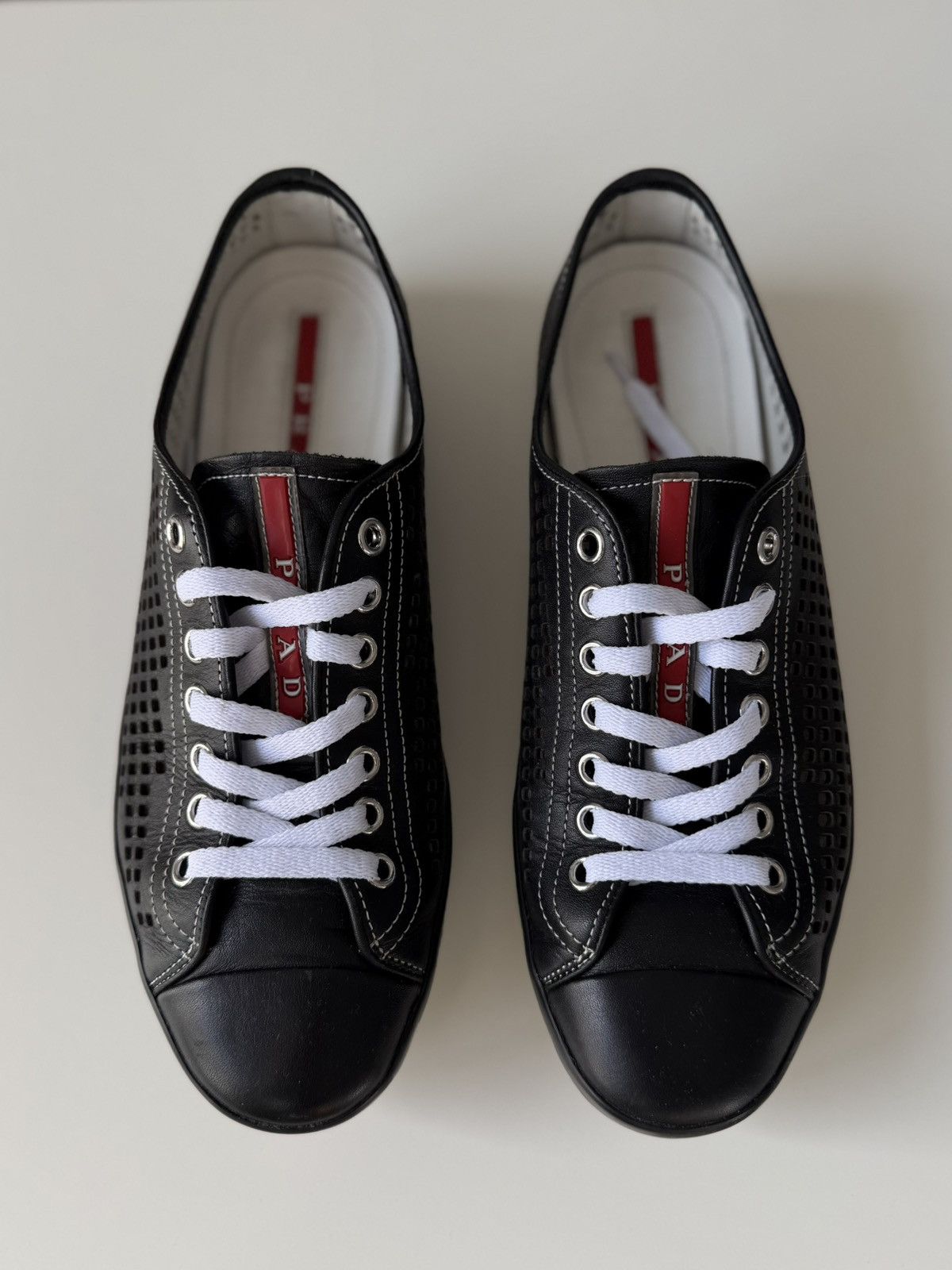 Prada Prada Sport Linea Rossa perforated leather sneakers vintage Size US 7.5 / EU 40-41 - 1 Thumbnail