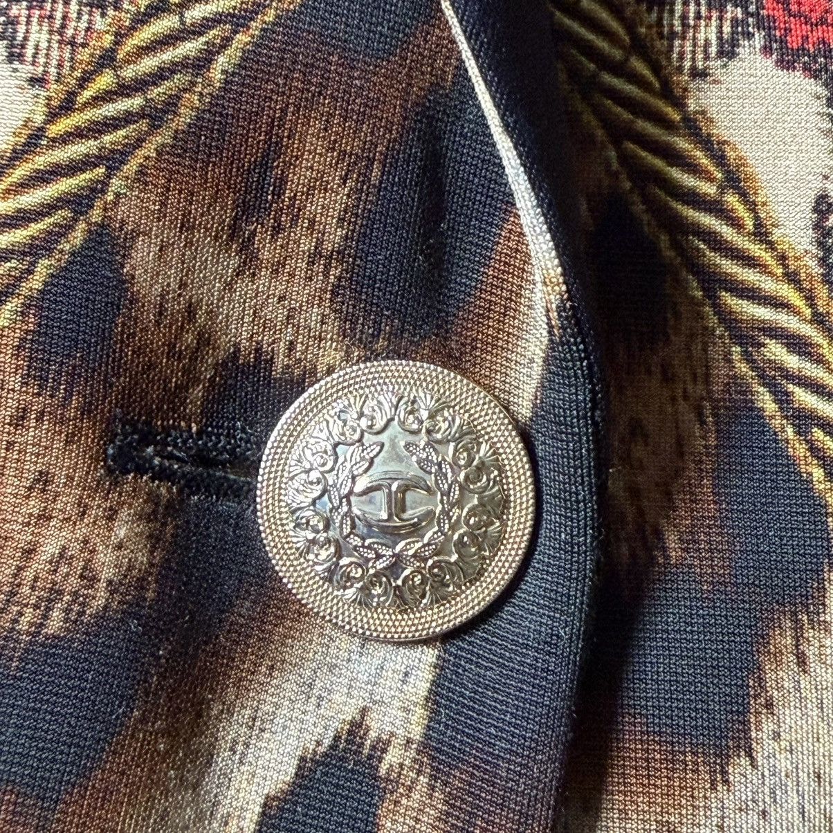 Just Cavalli Just Cavalli - Single Button Printed Tuxedo Jacket Size M / US 6-8 / IT 42-44 - 5 Thumbnail