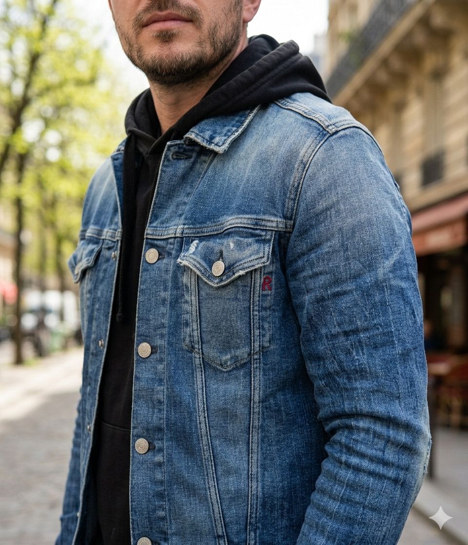 Replay REPLAY Type III Slim Fit Denim Trucker Jacket Size US M / EU 48-50 / 2 - 1 Thumbnail