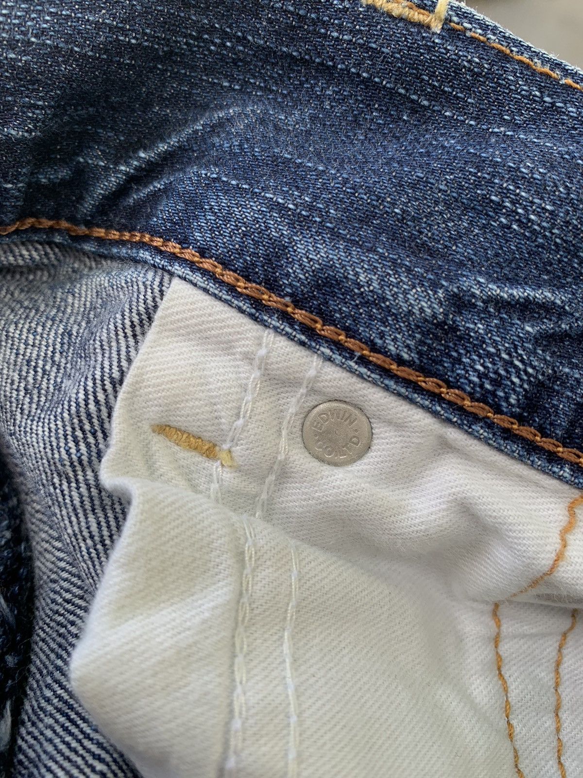 Edwin Vtg Distressed Flare Edwin 503 Blue Trip Japan 🎌 Size US 33 - 14 Thumbnail