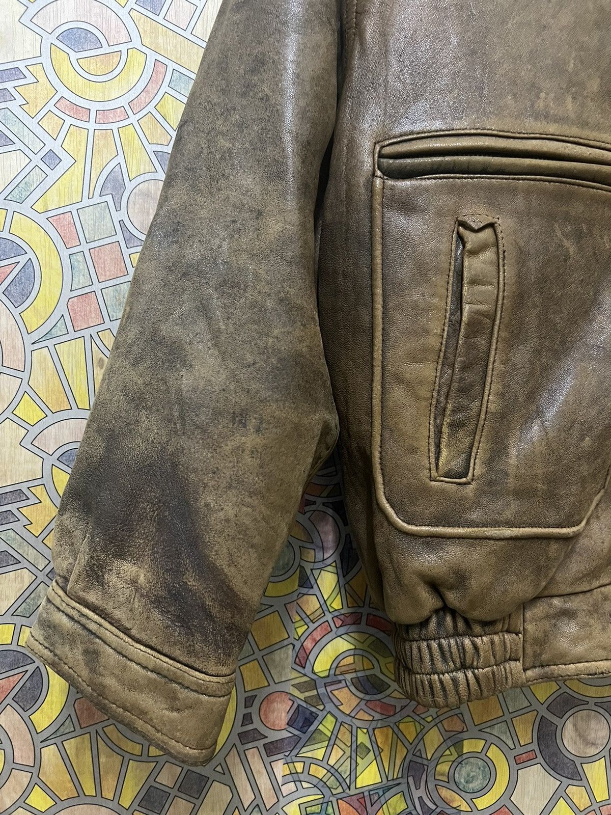Japanese Brand Leather Jacket Very Rare. (GJ36) Size US L / EU 52-54 / 3 - 14 Thumbnail