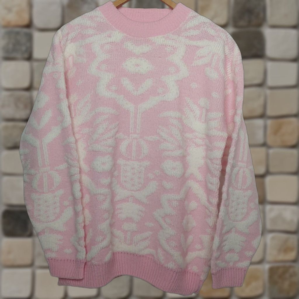 Vintage VINTAGE Cabin Creek Womens S Sweater Pink Chenille Crew Neck Long Sleeve Fairy Kei Pullover Knit Shirt Size S / US 4 / IT 40 - 1 Thumbnail