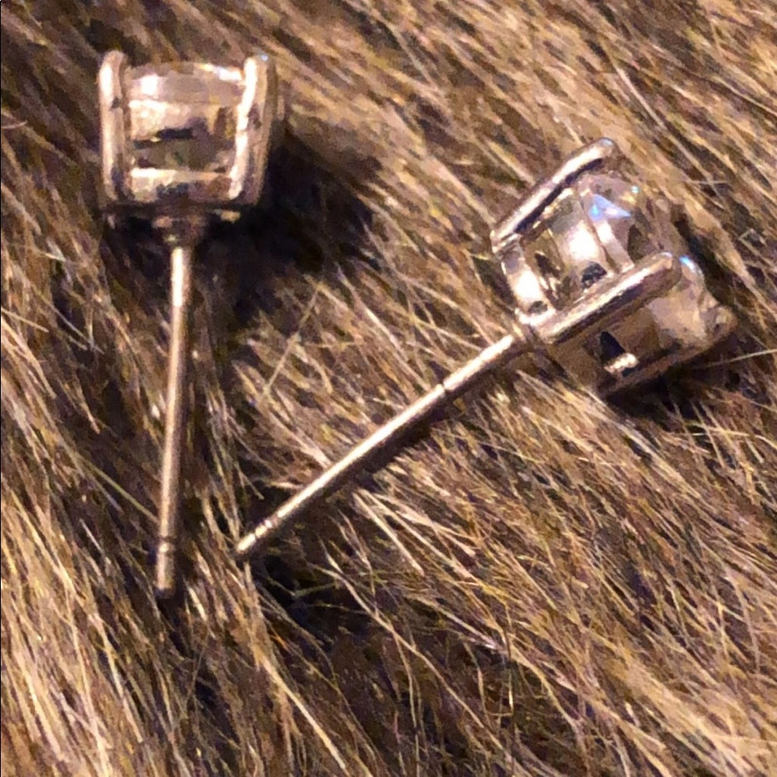 Jewelry 3mm round CZ 4 prong stud pierced earrings Size ONE SIZE - 2 Thumbnail
