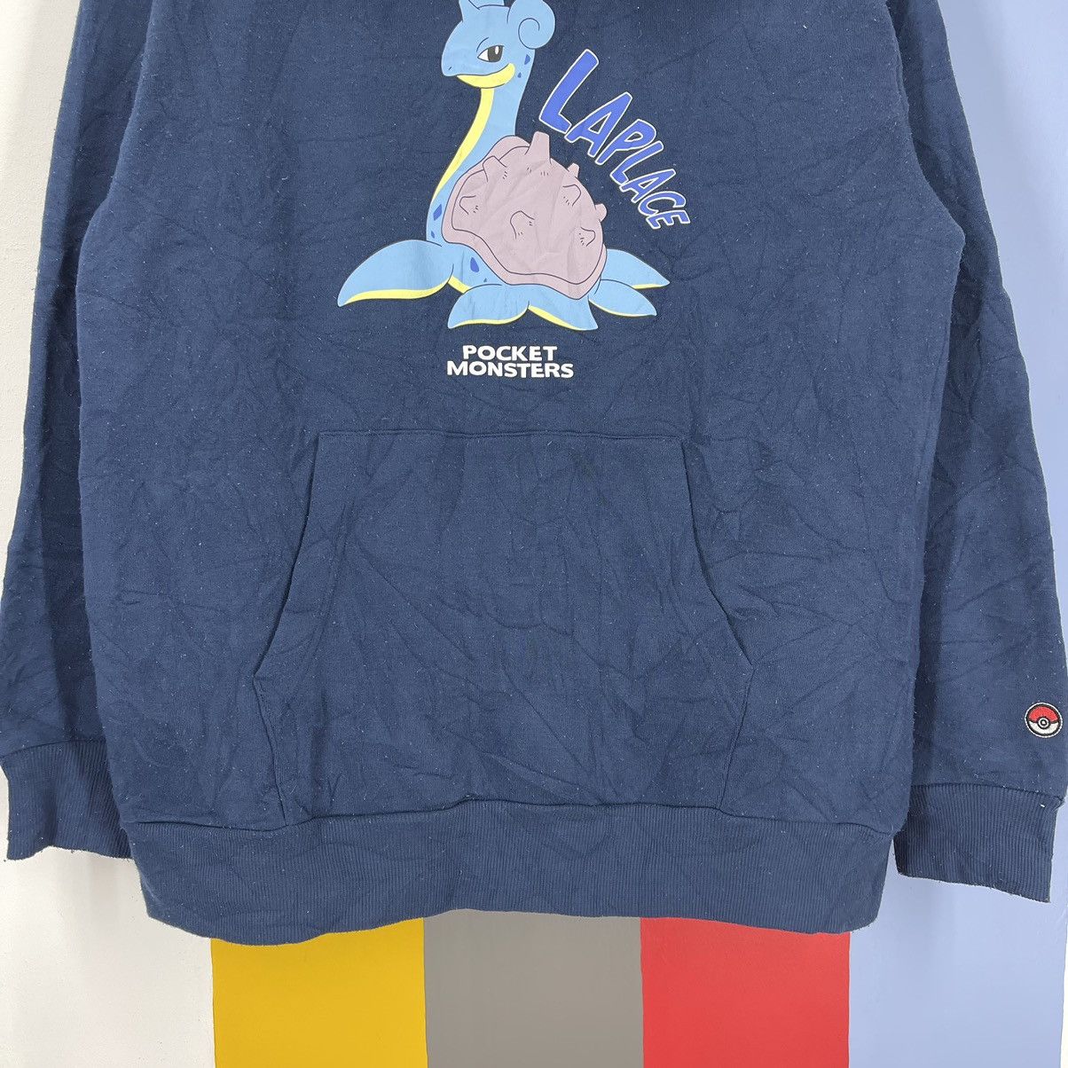 Pokemon LAPLACE LAPRAS Hoodie Pullover #1923/10 Size US L / EU 52-54 / 3 - 3 Thumbnail