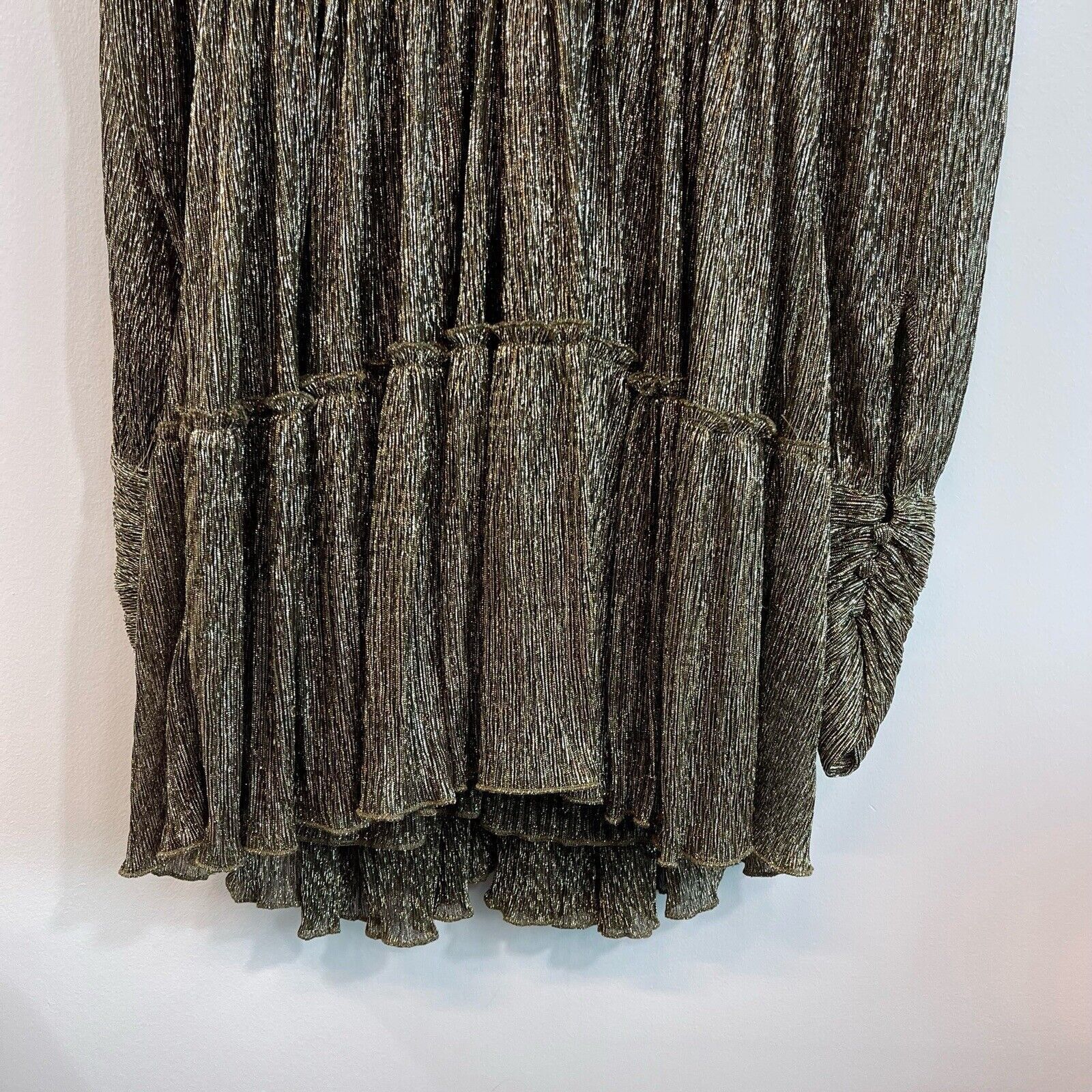 A.L.C. A.L.C. | Gold Metallic Crinkle Plisse Party Dress 4 Size S / US 4 / IT 40 - 10 Thumbnail