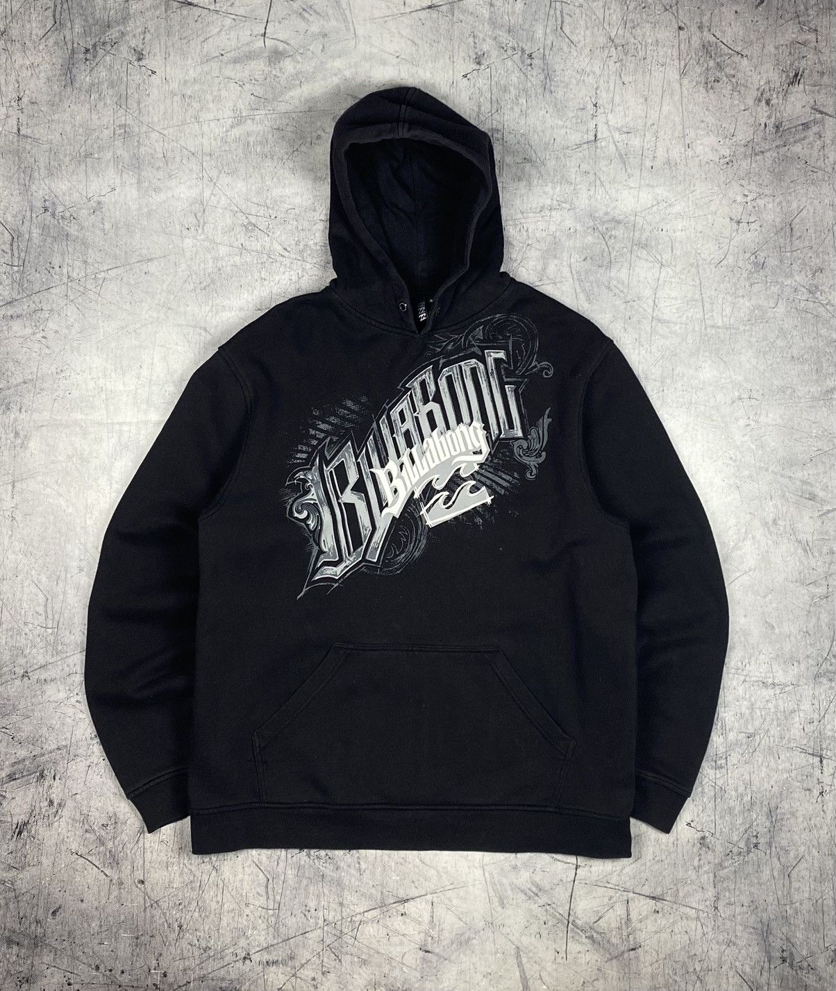 Billabong Billabong Faded Black Graphic Hoodie Y2K Streetwear Surf Size US XL / EU 56 / 4 - 2 Thumbnail