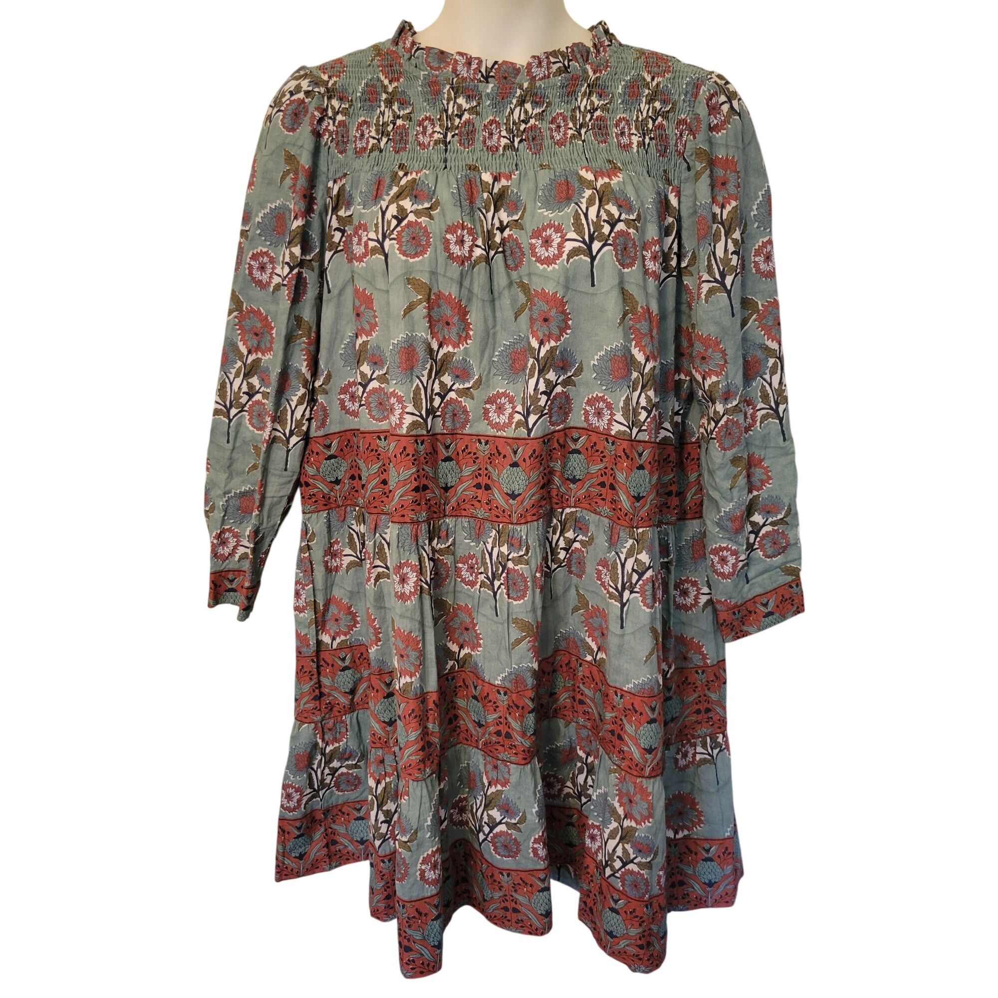 Other Victoria Dunn PEONY Boho Floral Dress M Smocked High Neck Sw Size M / US 6-8 / IT 42-44 - 1 Thumbnail