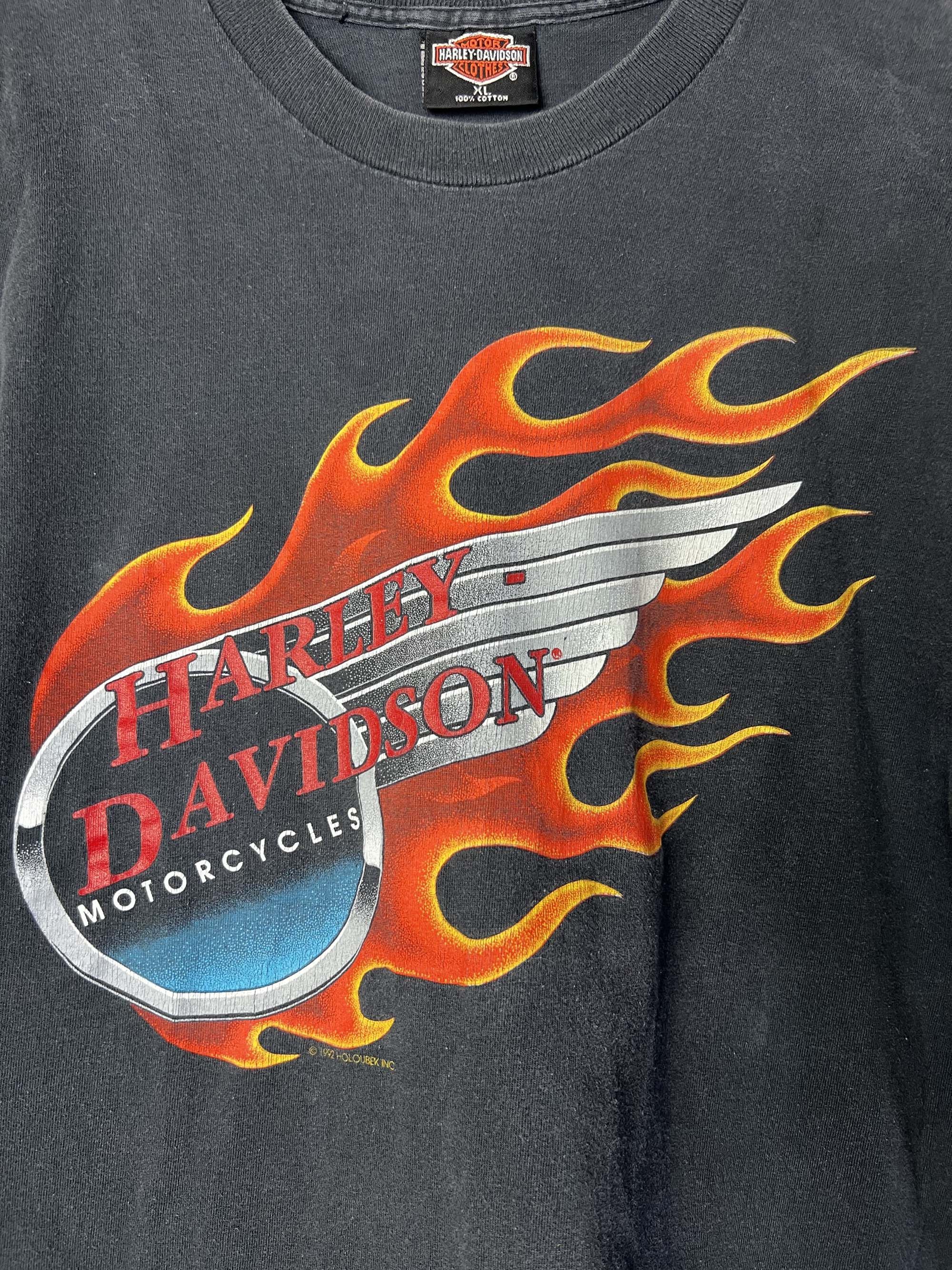 Harley Davidson Vintage 1992 Harley Davidson Motorcycles Conroe, TX T-Shirt Size US XL / EU 56 / 4 - 8 Thumbnail