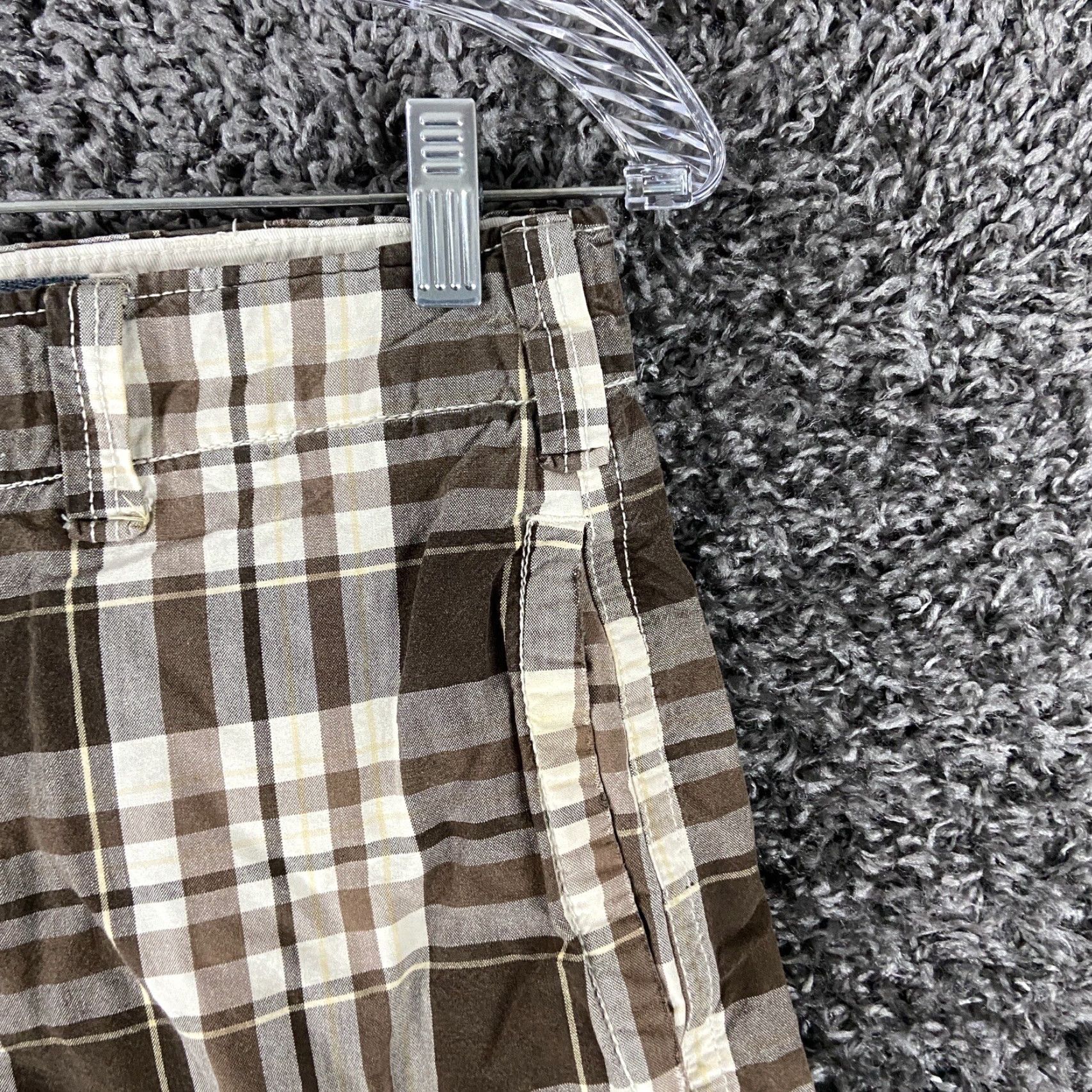 American Eagle Outfitters American Eagle Bermuda Shorts Men’s 28 Brown Plaid Longer Length Casual Moyen Size US 28 / EU 44 - 3 Thumbnail