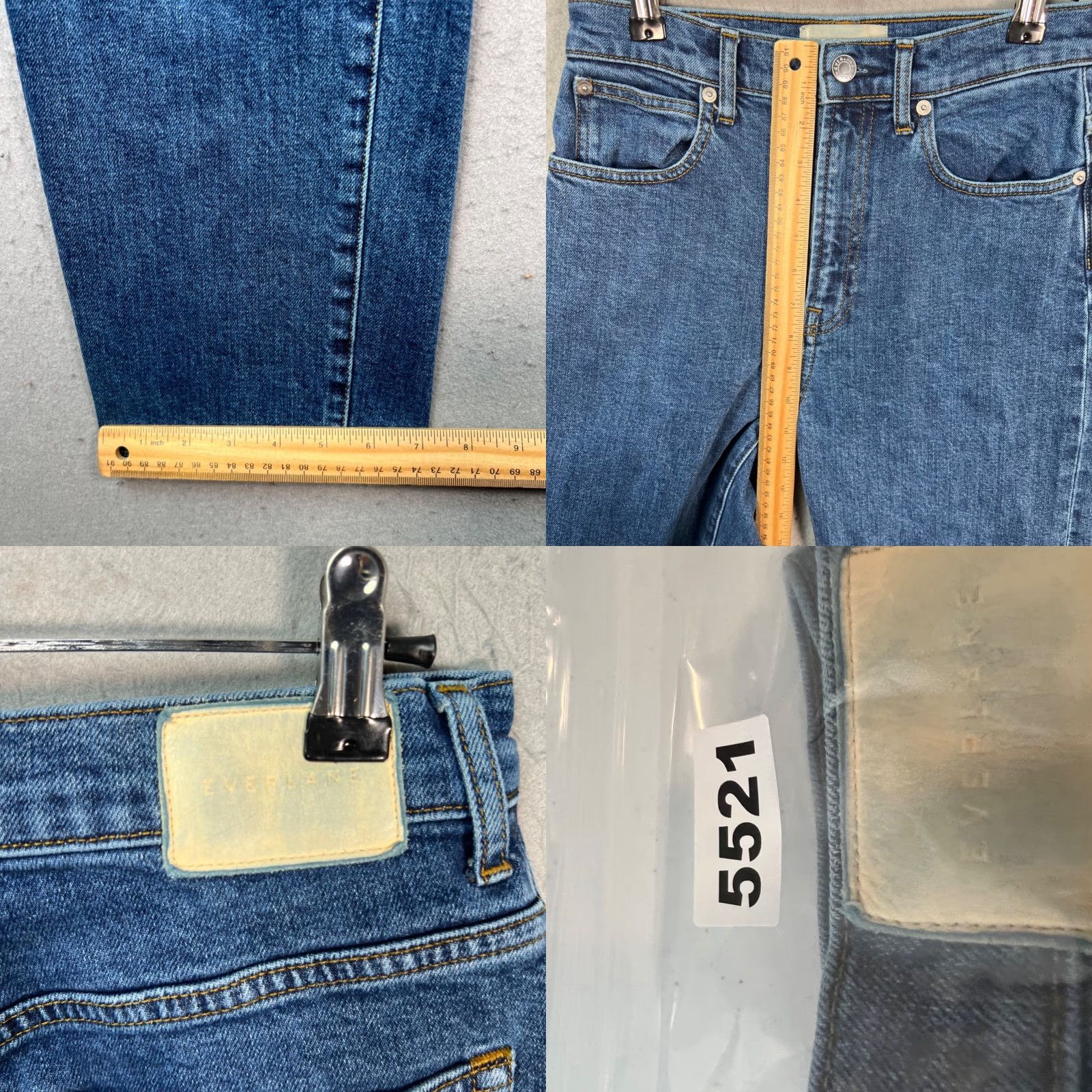 Everlane VINTAGE Everlane Jeans Womens 25 The Way High Rise Organic Cotton Blue Denim Straight Jeans Size 42" / US 20 - 8 Thumbnail
