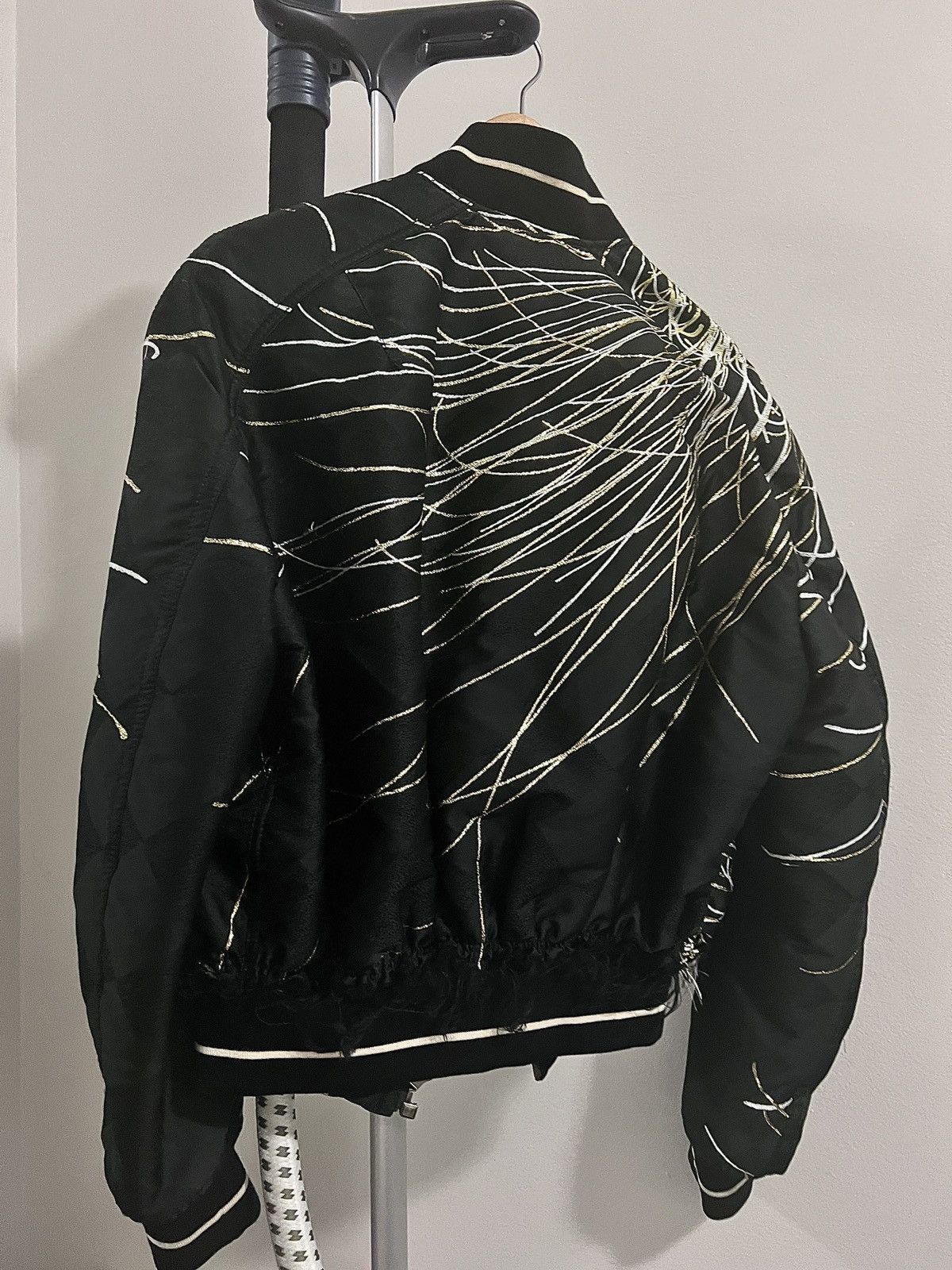 Haider Ackermann Haider Ackermann Black Embroidered Bomber Jacket Size US S / EU 44-46 / 1 - 2 Thumbnail