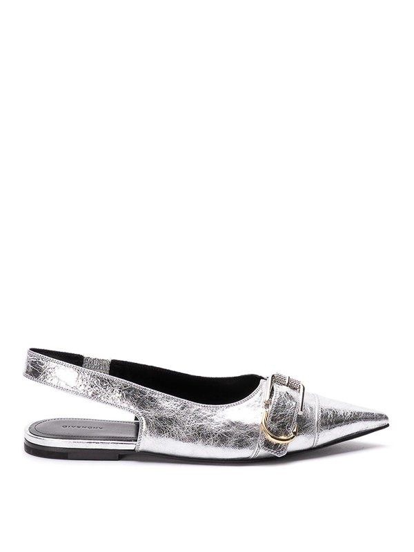 o1w1db10525 Voyou Slingback Flat Pumps in Silver