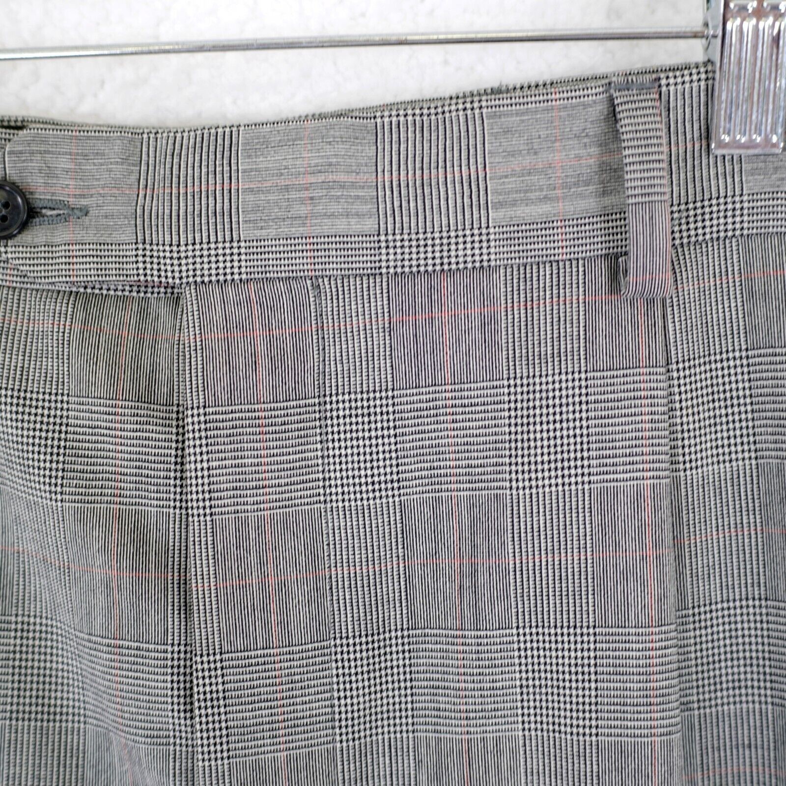 Jos. A. Bank Jos A Bank Glen Plaid Gray Wool W/ Red Windopane 34/26 Dress Size 34S - 4 Thumbnail