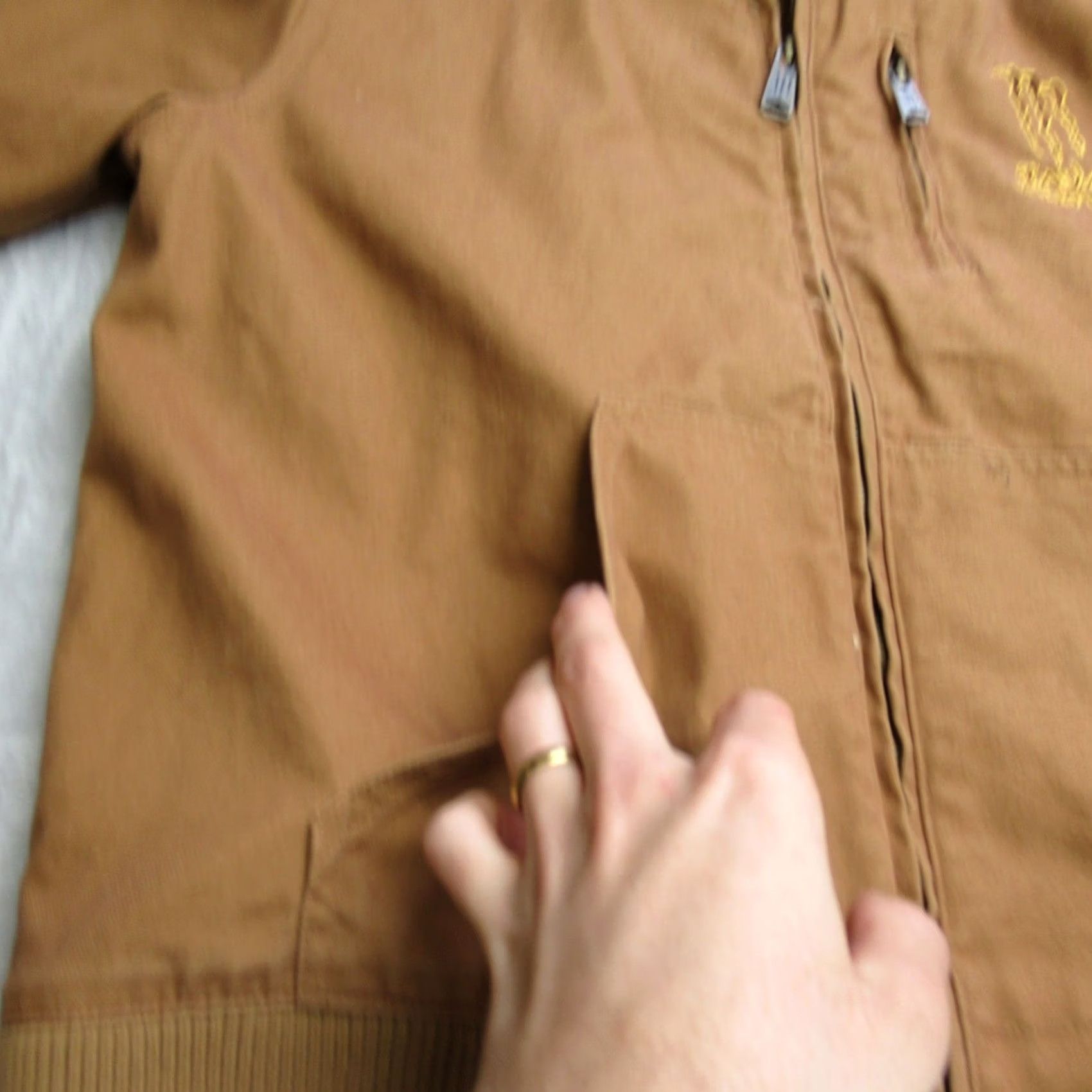 Vintage Java Monster Energy Bomber Jacket Womens XL Beige Duck Canvas Rugged Work Zip Size XL / US 12-14 / IT 48-50 - 6 Thumbnail