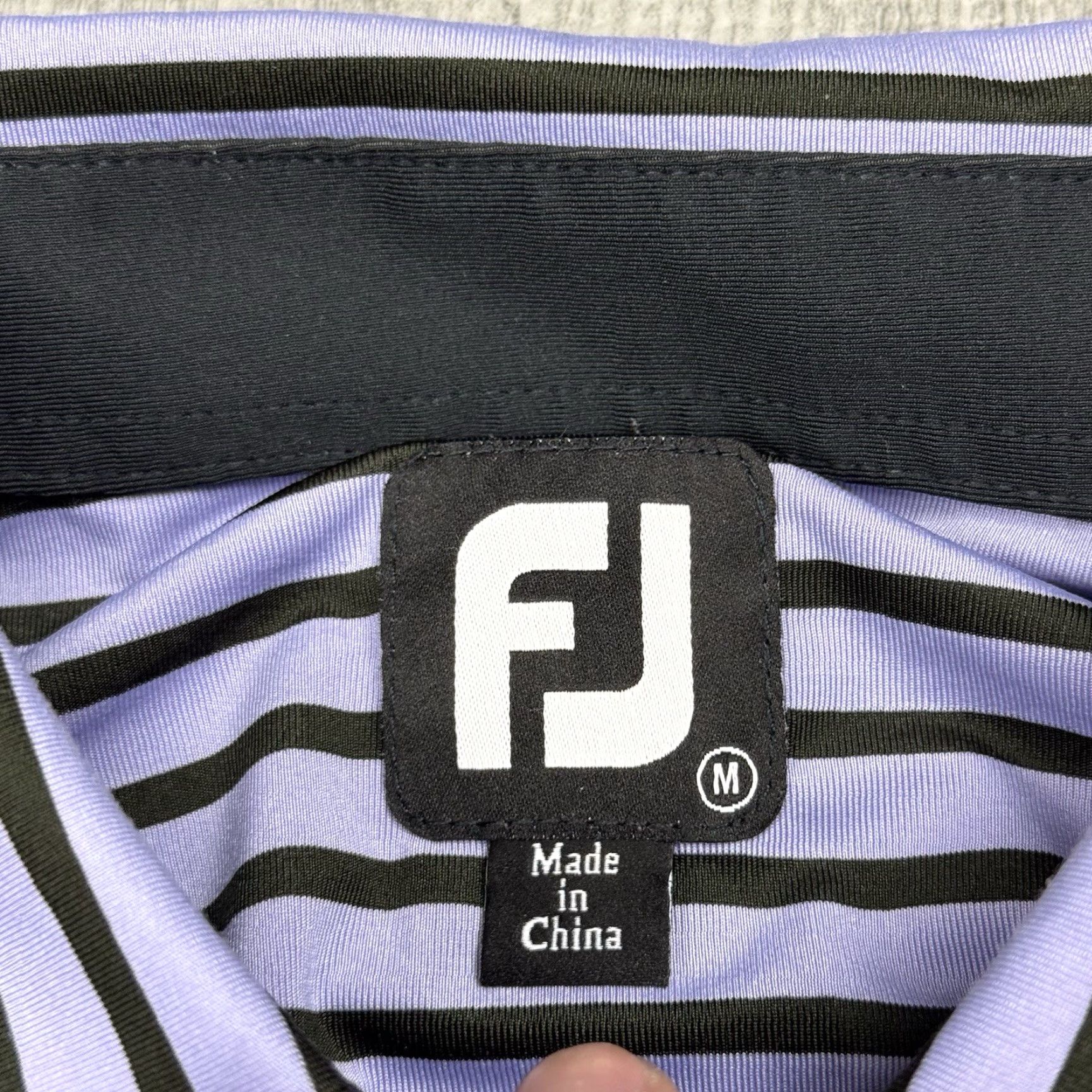 Footjoy FOOTJOY FJ MENS PRODRY POLO STRIPED PURPLE/WHITE SHORT SLEEVE MEDIUM GOLF Size US M / EU 48-50 / 2 - 4 Thumbnail
