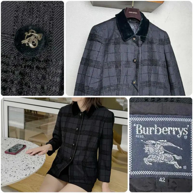 Burberry Burberry Black Wool Blend Women's Cardigan Size ONE SIZE - 1 Thumbnail