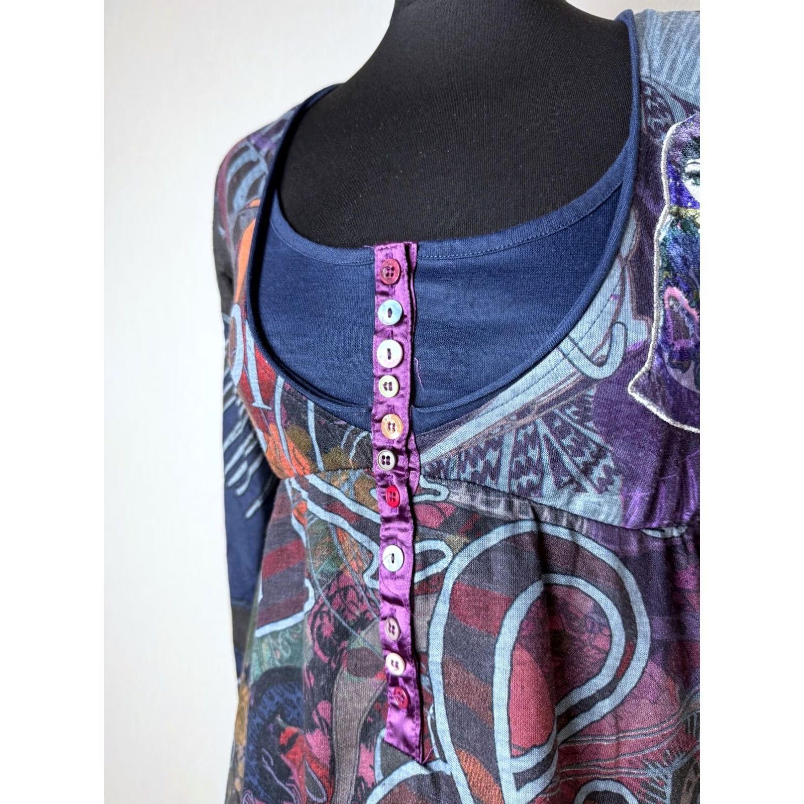 Desigual Desigual Shirt Tunic M Womens Multicoloured Long Sleeve Top Shirt Womens M Desigual Tunic Size M / US 6-8 / IT 42-44 - 2 Thumbnail