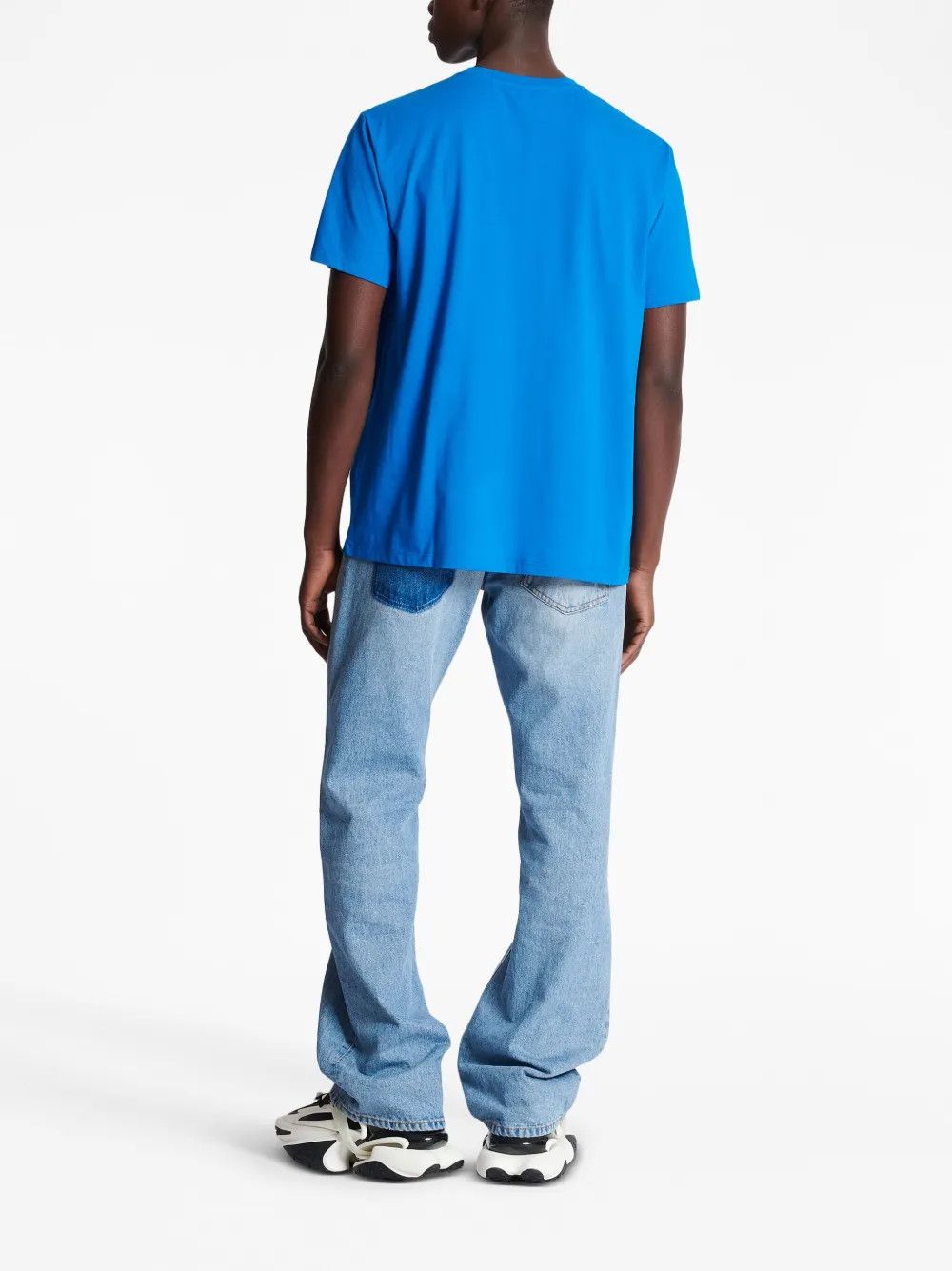 Balmain o1y0426 Logo Crewneck T-Shirt in Bright Blue Size US S / EU 44-46 / 1 - 4 Thumbnail
