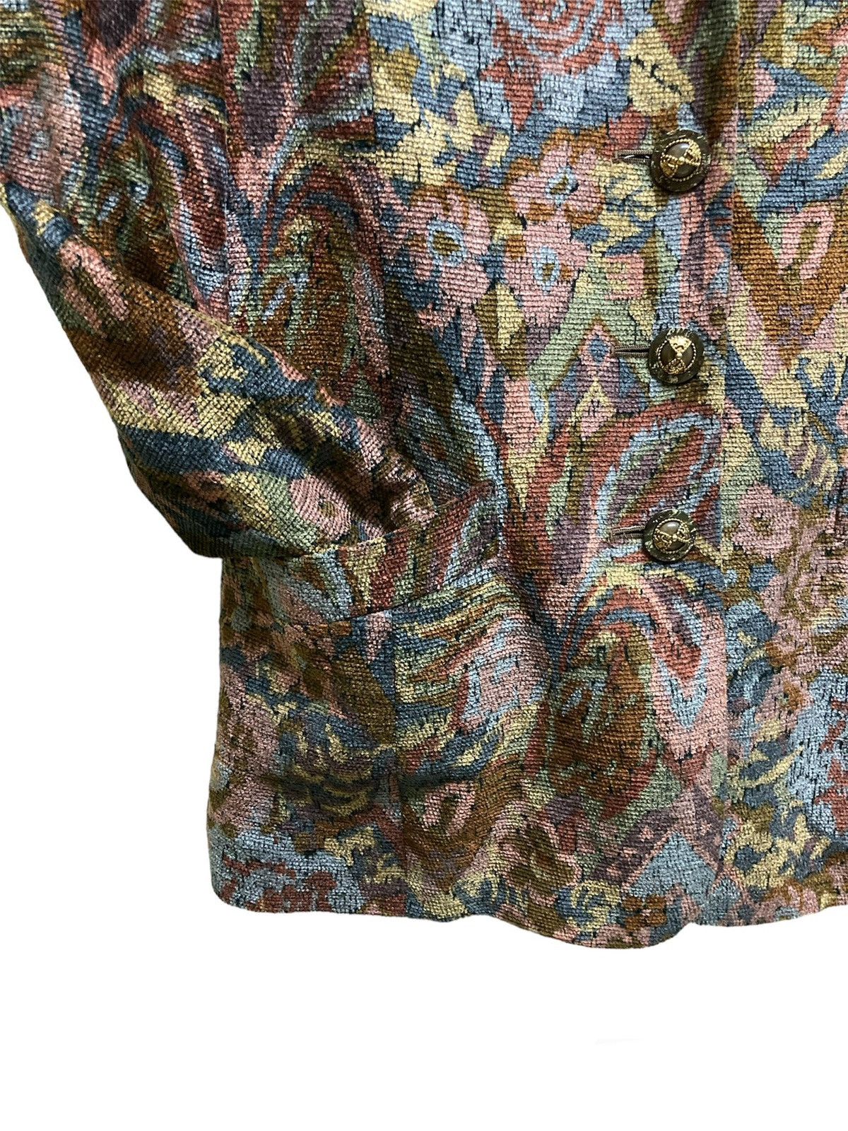Designer × Japanese Brand × Vintage Vintage Bellesafeena Floral Carpet Blazer/Jacket Size S / US 4 / IT 40 - 4 Thumbnail