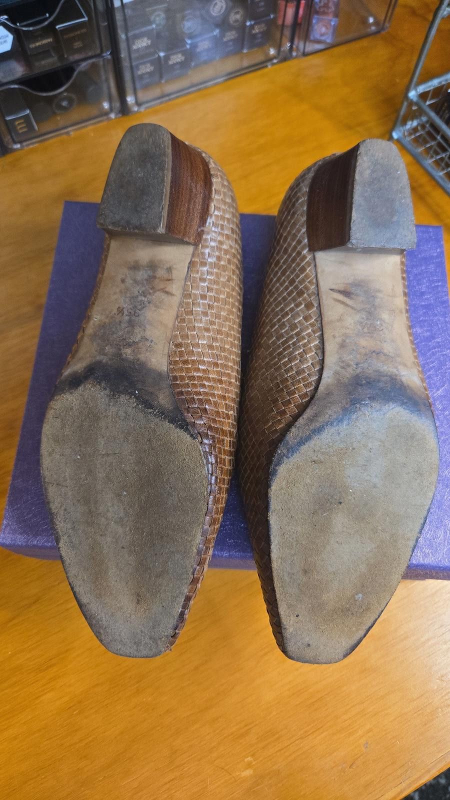 Other Saint Laurent Woven Leather Low‐Kitten Heel Pumps Size ONE SIZE - 3 Thumbnail