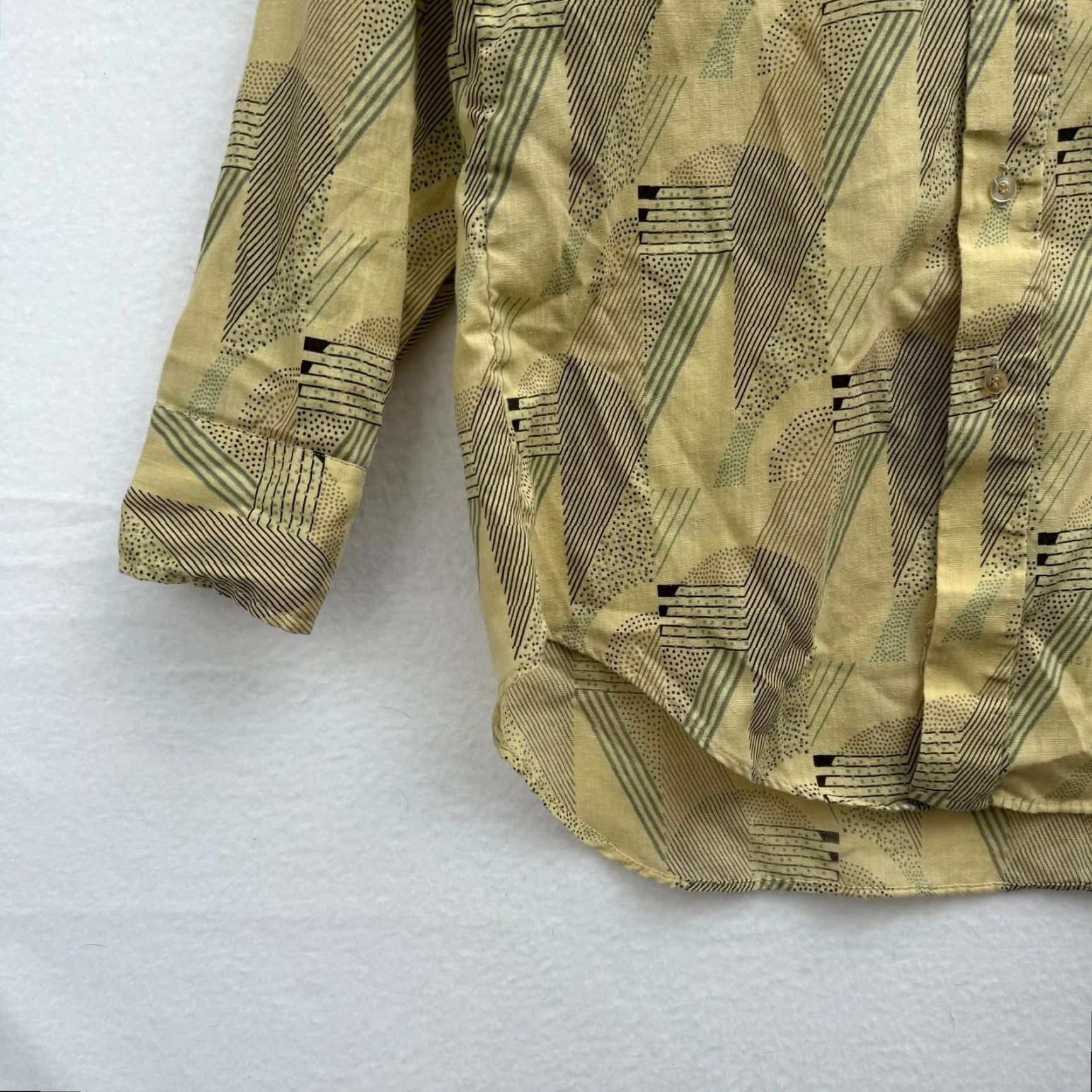 Vintage VINTAGE 70s K Mart Western Shirt M Yellow Geometric Button Up Mens Size US M / EU 48-50 / 2 - 2 Thumbnail