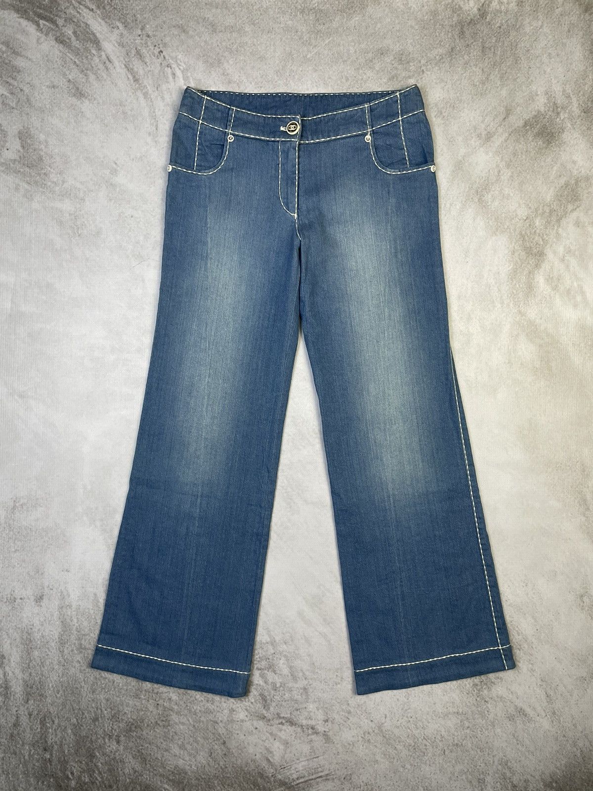 Chanel 08C Cruise 2008 Contrast Stitch Subtle Flare Jeans Size 28" / US 6 / IT 42 - 3 Thumbnail
