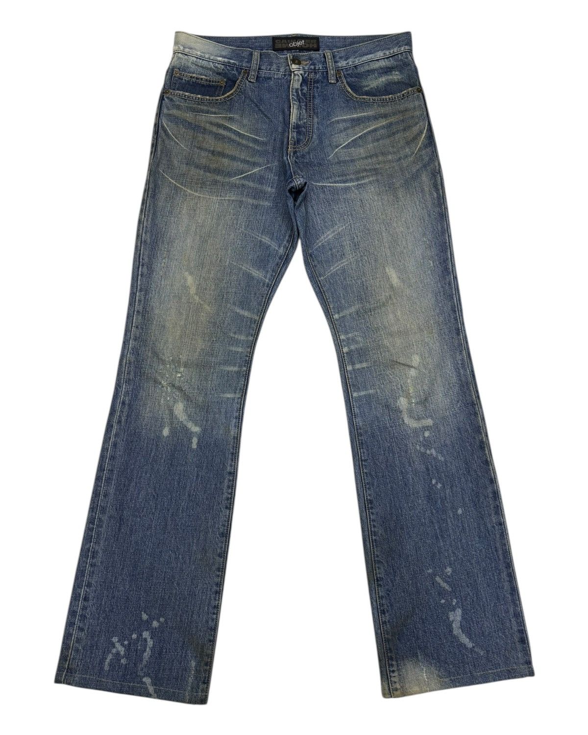 Gaultier Homme Objet × Jean Paul Gaultier Gaultier Homme Objet Custom Bleach Flare Distressed Denim Size US 34 / EU 50 - 7 Thumbnail