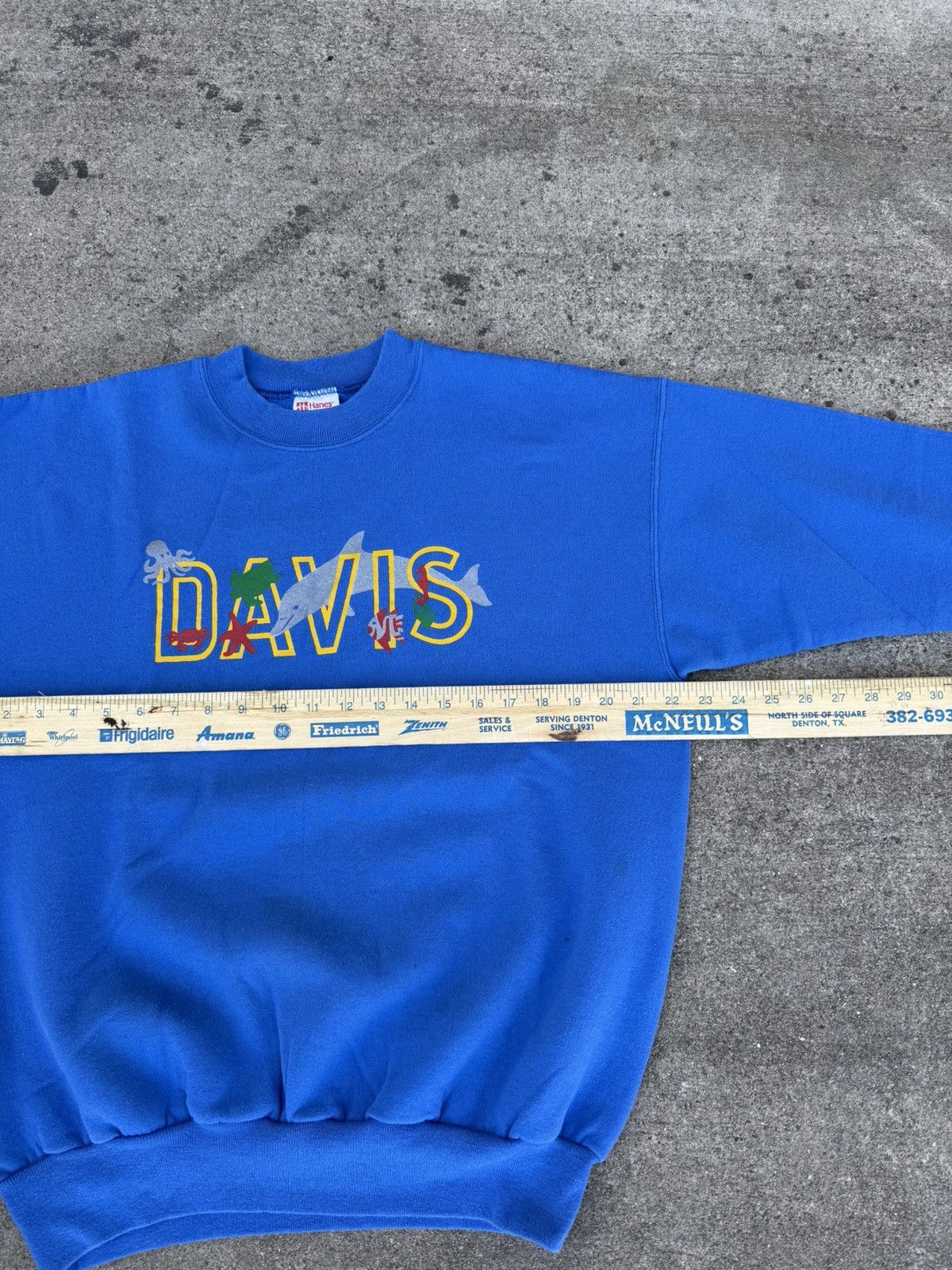 Vintage Vintage Davis Dolphins Sweatshirt Blue Hanes 90s Large Size US L / EU 52-54 / 3 - 4 Thumbnail