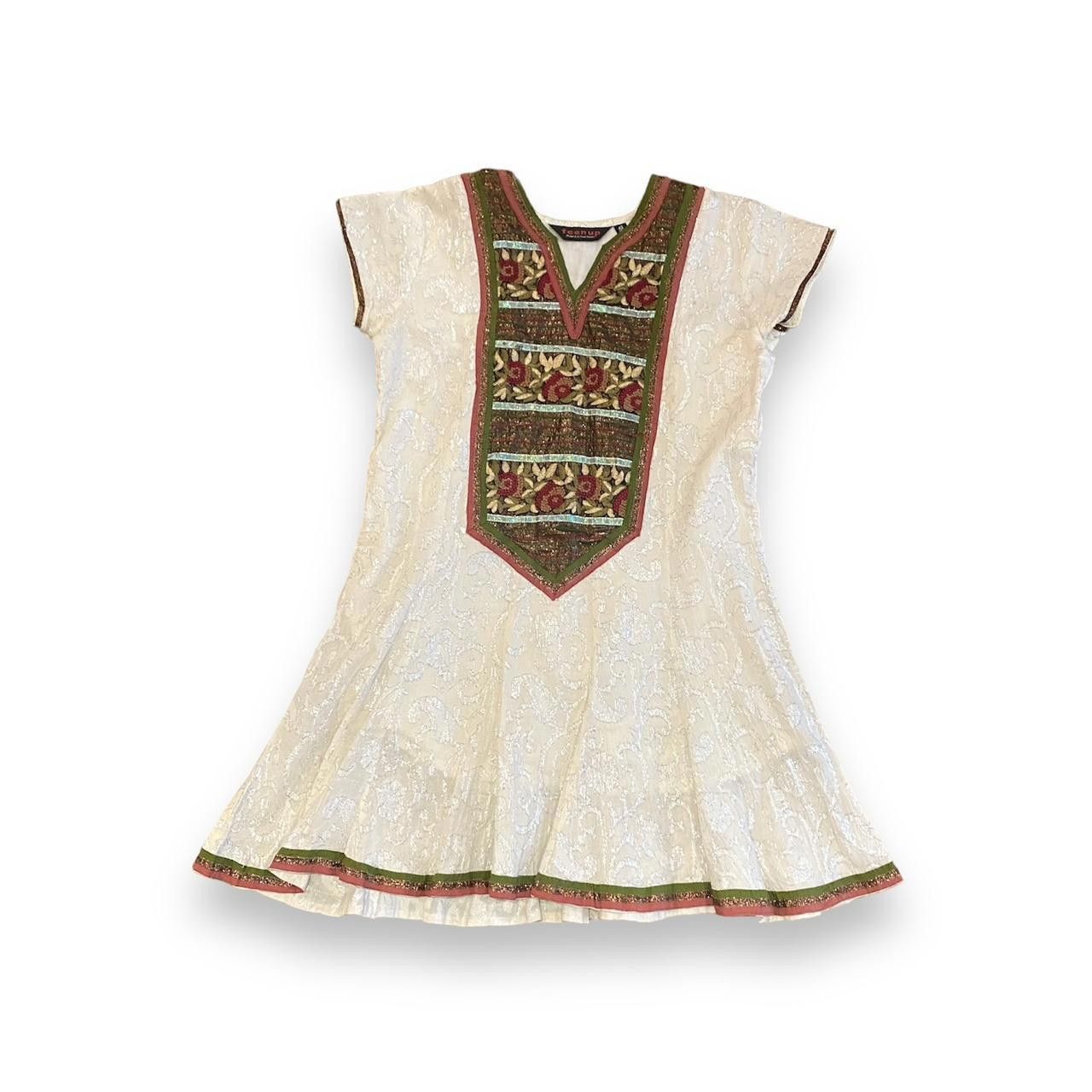 Off-White White Ethnic Brocade Embellished Mini Skirt Size S / US 4 / IT 40 - 1 Thumbnail
