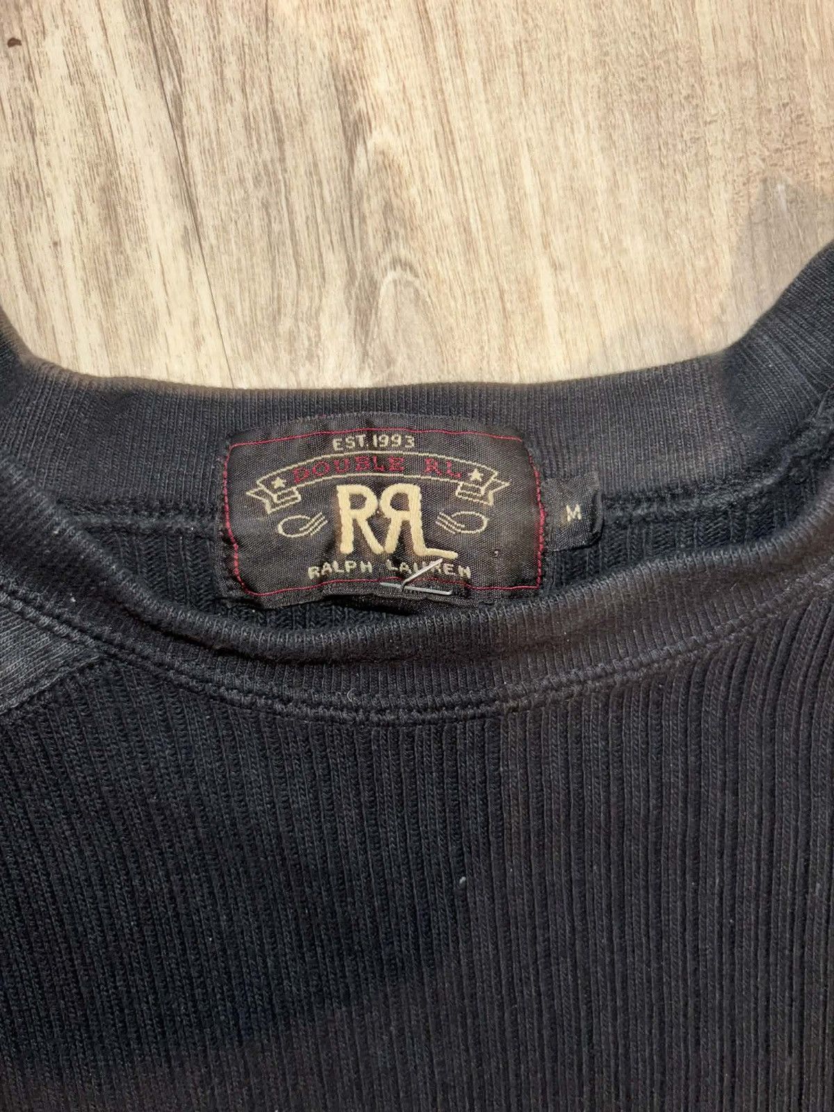 RRL Ralph Lauren RRL Ralph Lauren Black Waffle Knit Thermal Long Sleeve Size US M / EU 48-50 / 2 - 2 Thumbnail