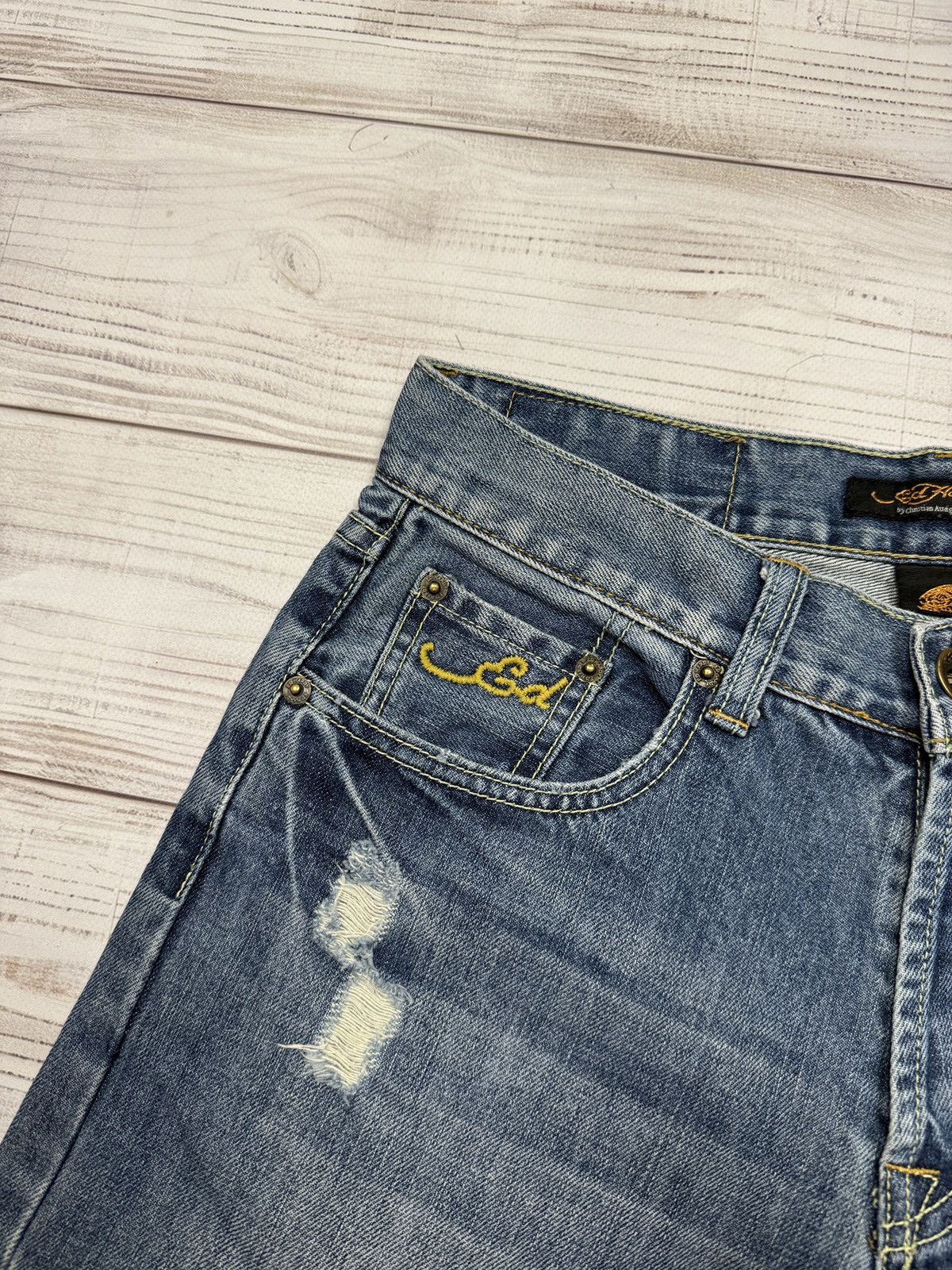 Ed Hardy Crazy Ed Hardy Y2K Tiger Embroidered Jeans Size US 30 / EU 46 - 6 Thumbnail