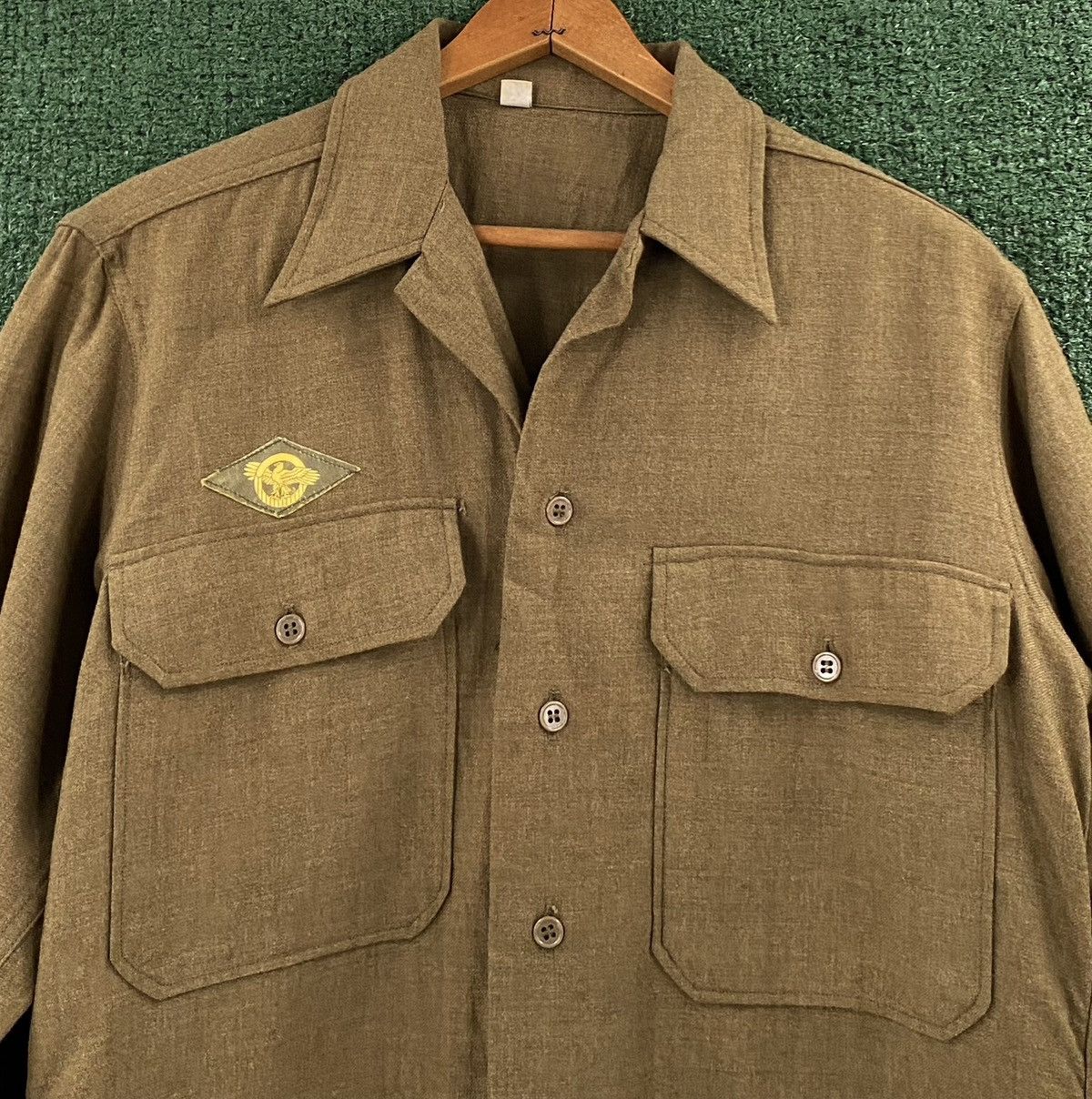 Vintage Vintage 40’s Wool Inner Flap Field Shirt Mens Medium Long Size US M / EU 48-50 / 2 - 2 Thumbnail