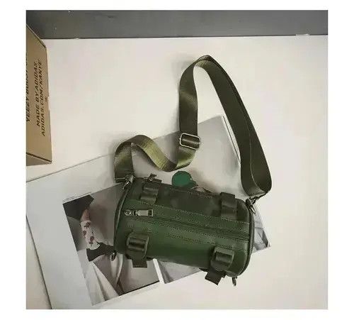 Utility Grunge Buckle Crossbody Shoulder Bag Pouch Bag in Green, Men's