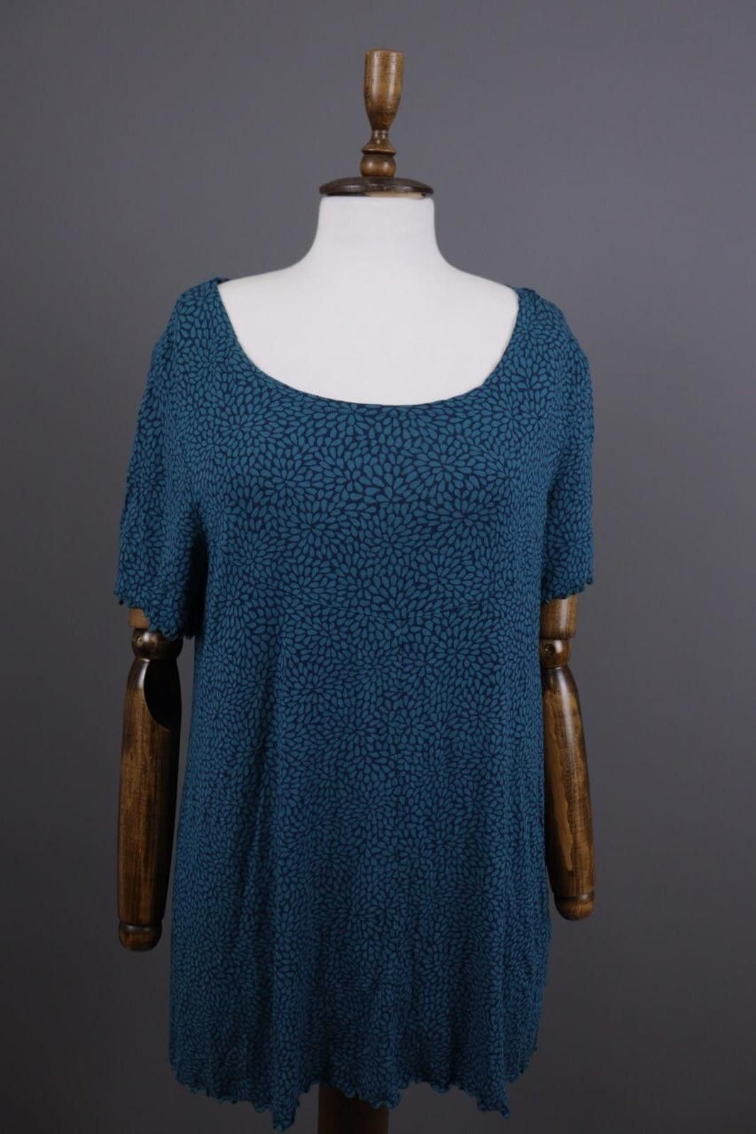 Designer Gudrun Sjoden Blue Floral Oversize Lagenlook Dress Size L Size L / US 10 / IT 46 - 1 Thumbnail