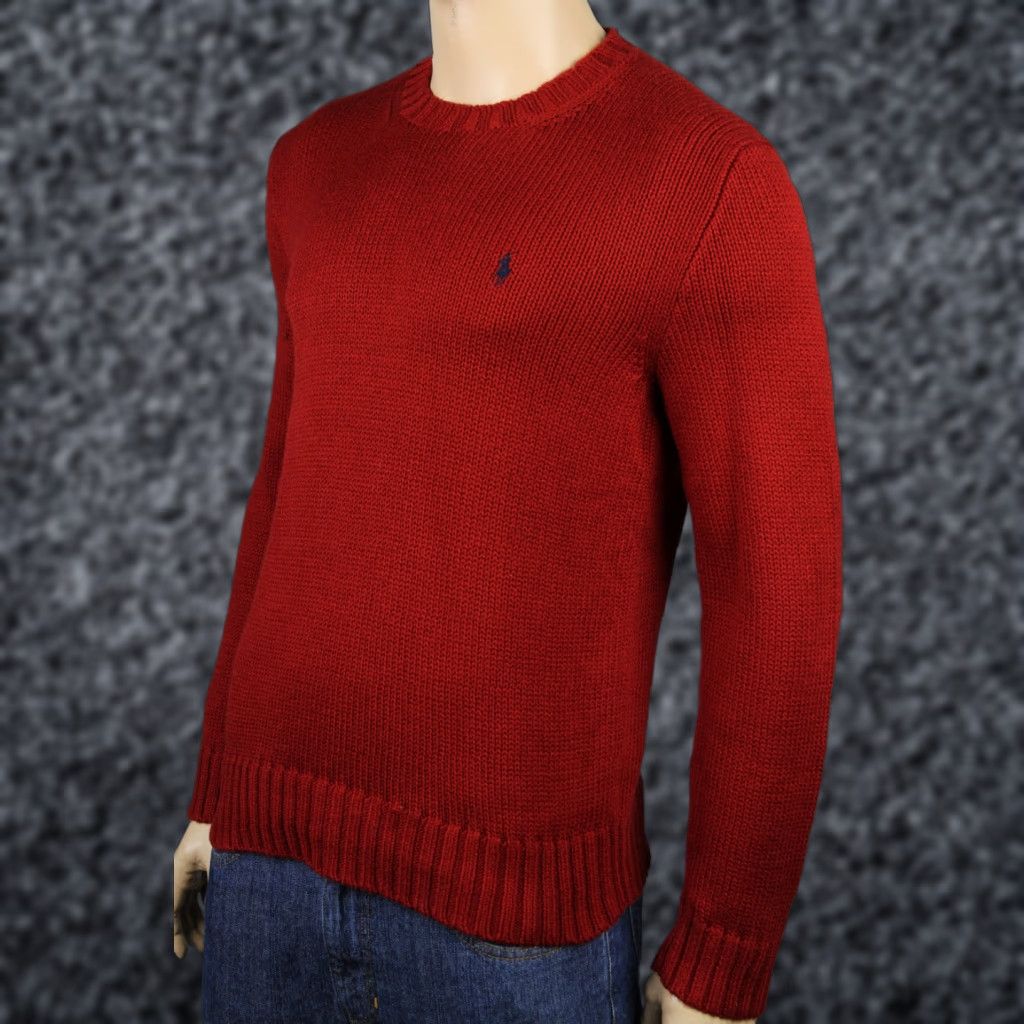 Polo Ralph Lauren Polo Ralph Lauren Medium M Red Crewneck Sweater Navy Pony NWT Size US M / EU 48-50 / 2 - 1 Preview