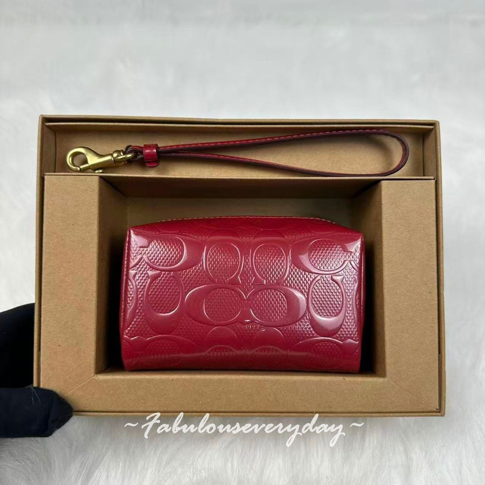 Coach Coach Boxed Essential Mini Cosmetic Pouch Wristlet Red Size ONE SIZE - 3 Thumbnail