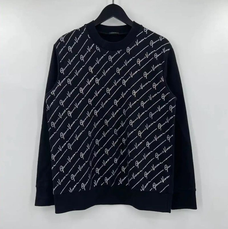 Versace Versace Black Cotton Long Sleeve Sweatshirt 0089 Size US XS / EU 42 / 0 - 1 Thumbnail