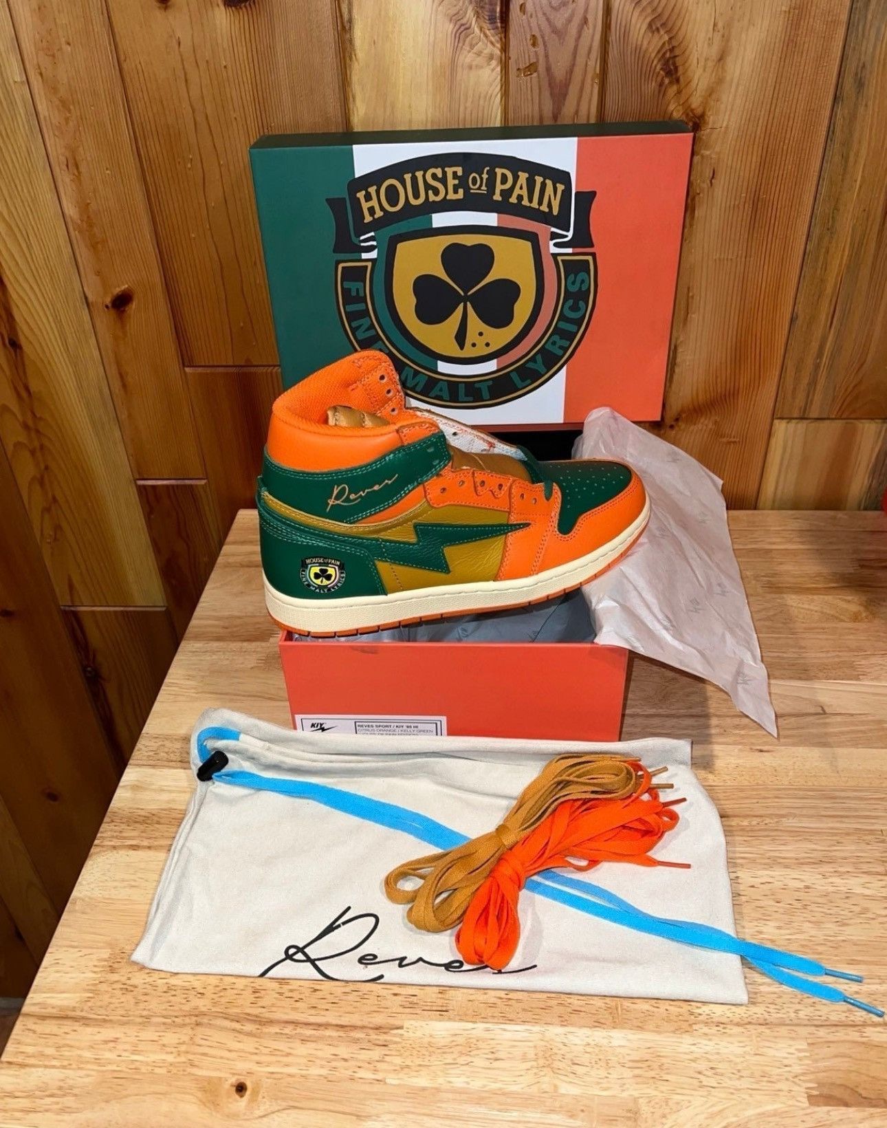 image of New Men’S Reves Paris - Kool Kiy House Of Pain Sneakers 13 in Green, Men's