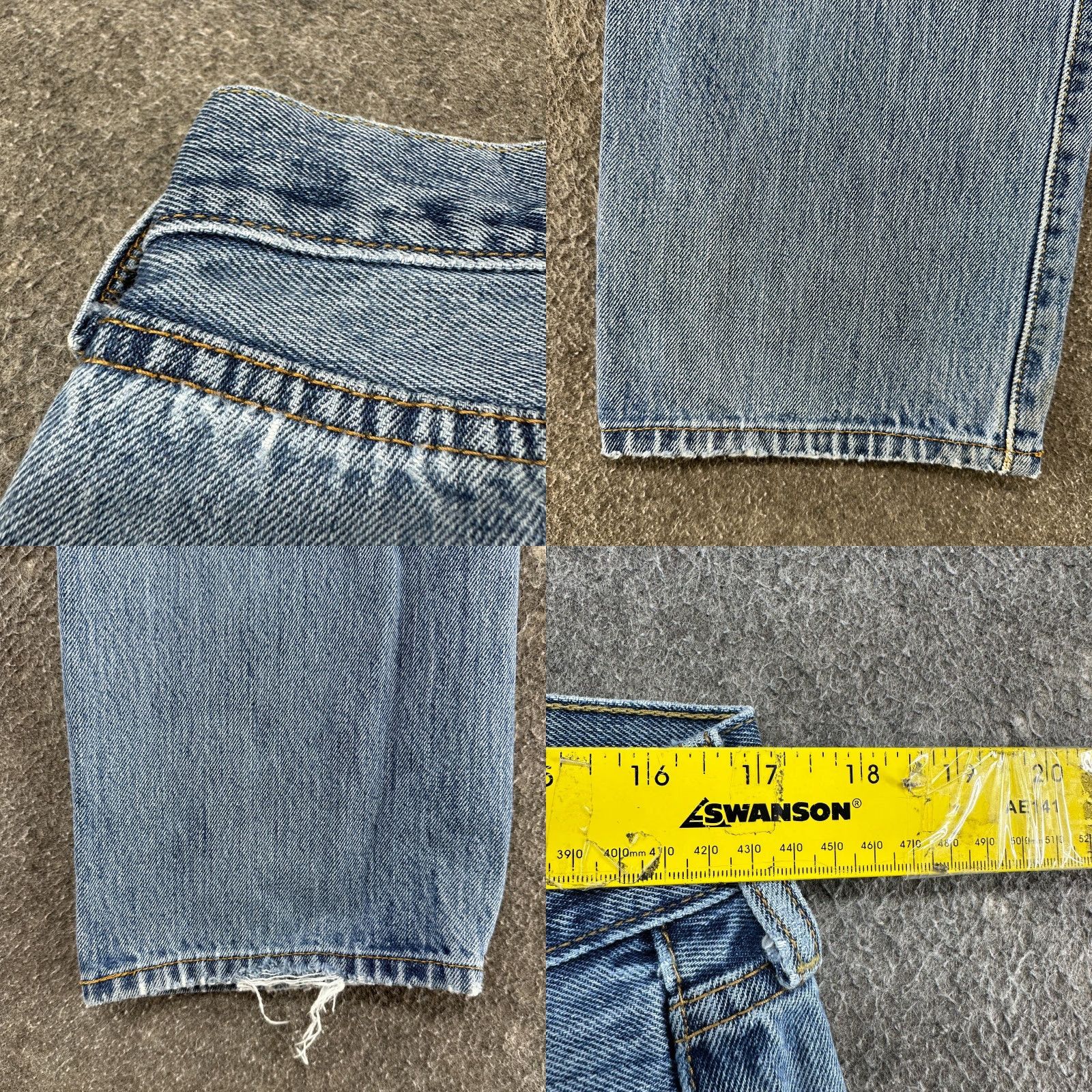 Levi's VINTAGE Levi's 501 Jeans Mens 34x29 Blue Distressed Straight Regular Fit Jeans Size US 34 / EU 50 - 10 Thumbnail