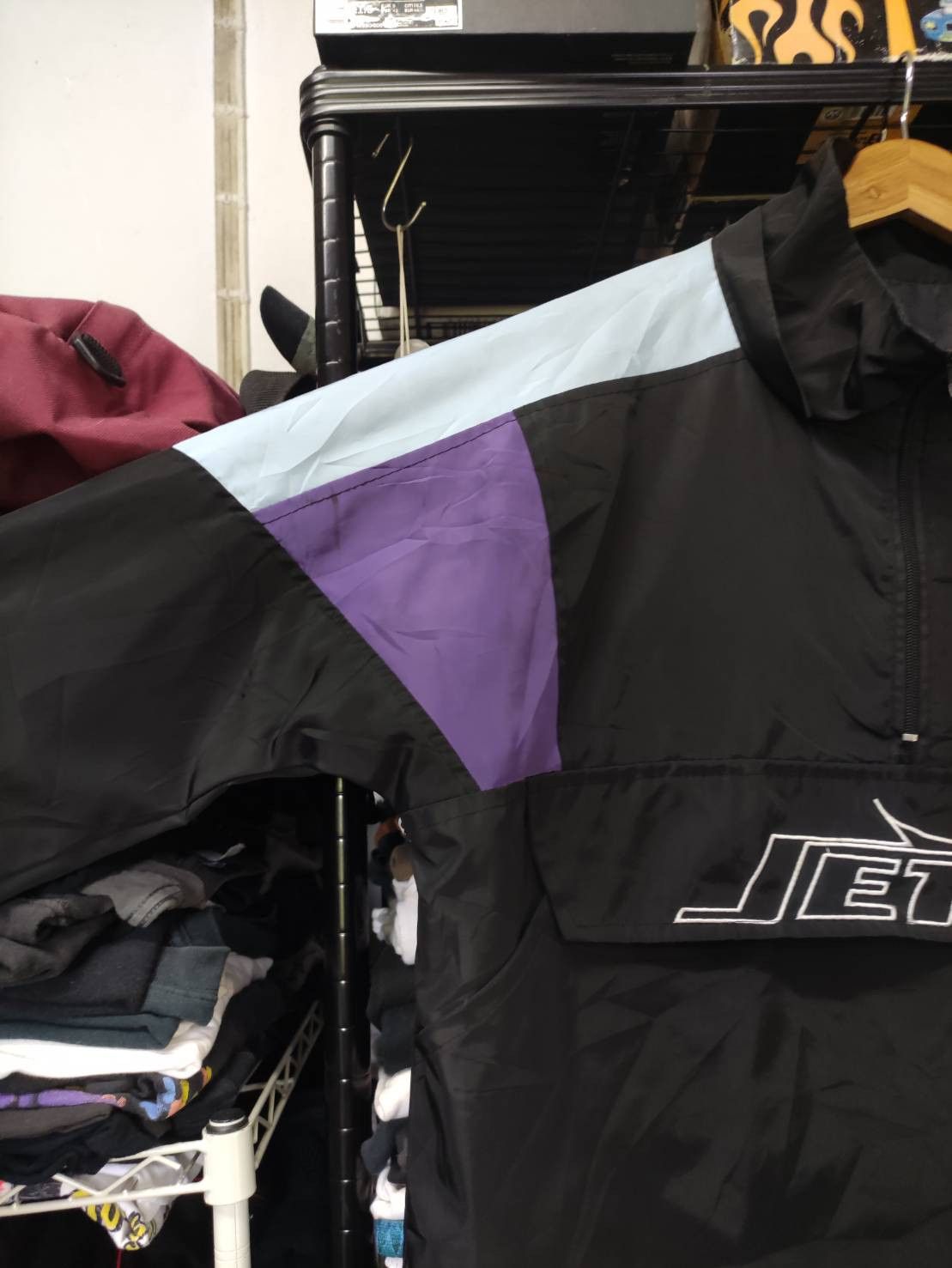 NFL Vtg New York Jets Pullover Half Zip Detachable Hoodie jacket Size US L / EU 52-54 / 3 - 15 Thumbnail