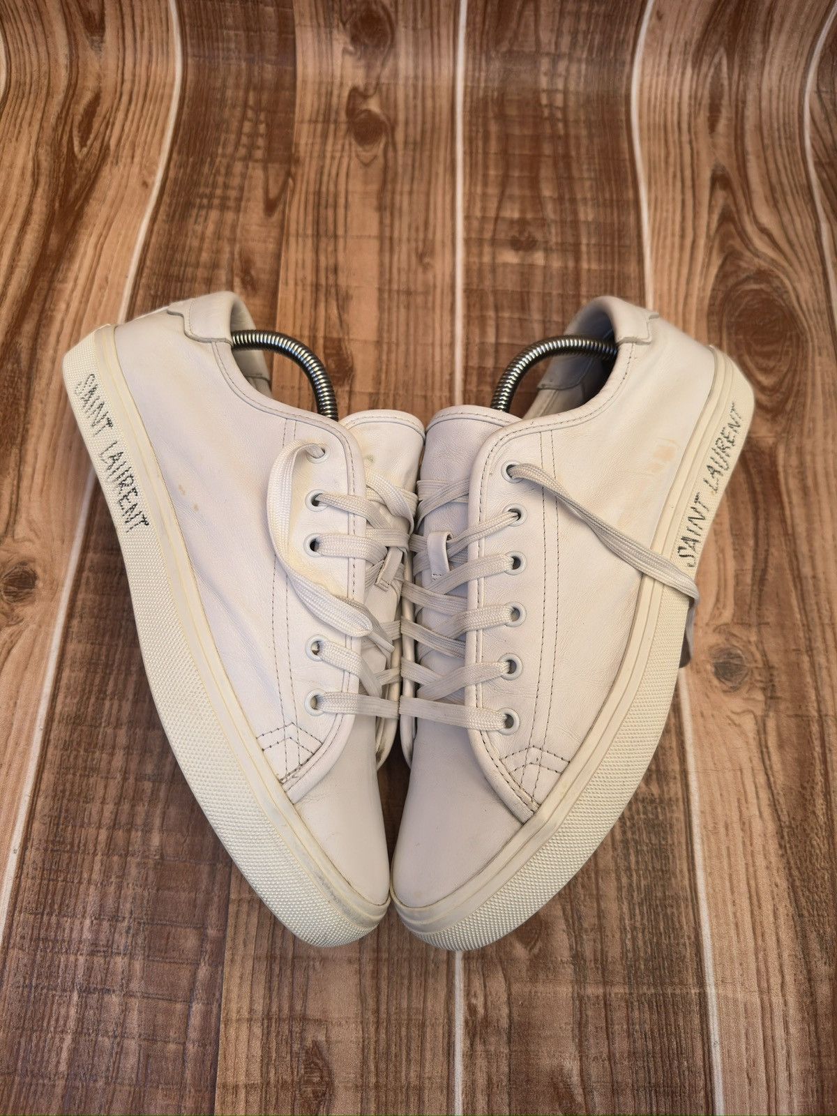 Yves Saint Laurent Saint Laurent Malibu White Leather Lace Up Lowtop Sneaks Size US 8.5 / EU 41-42 - 5 Thumbnail