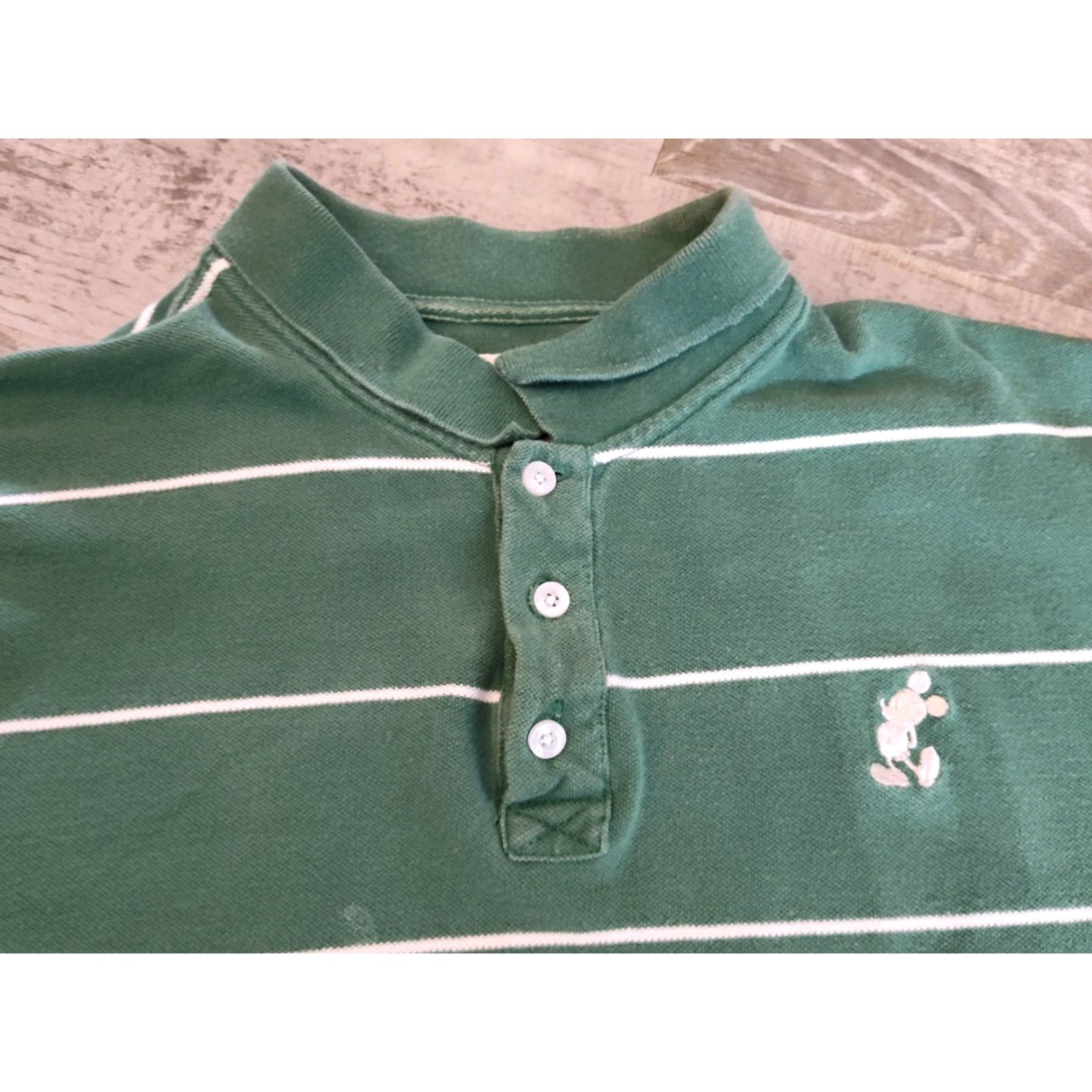 Disney Disney Mickey Mouse Polo Golf Shirt Green Striped Men's 2XL Embroidered Classic Activewear Size US XXL / EU 58 / 5 - 6 Thumbnail