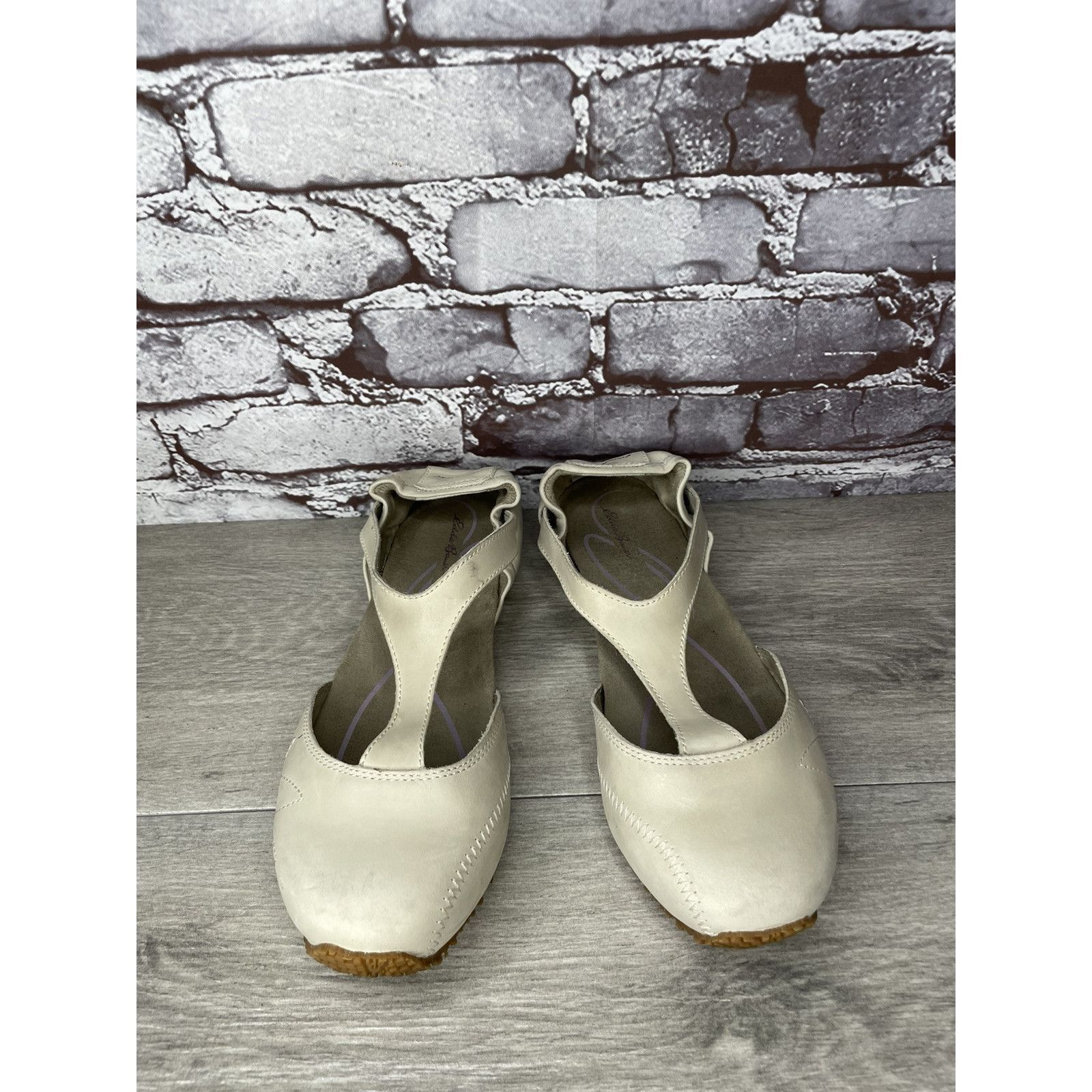 Eddie Bauer Eddie Bauer Beige Ivory Leather Closed Clogs Athletic Shoes Size US 10 / IT 40 - 20 Thumbnail