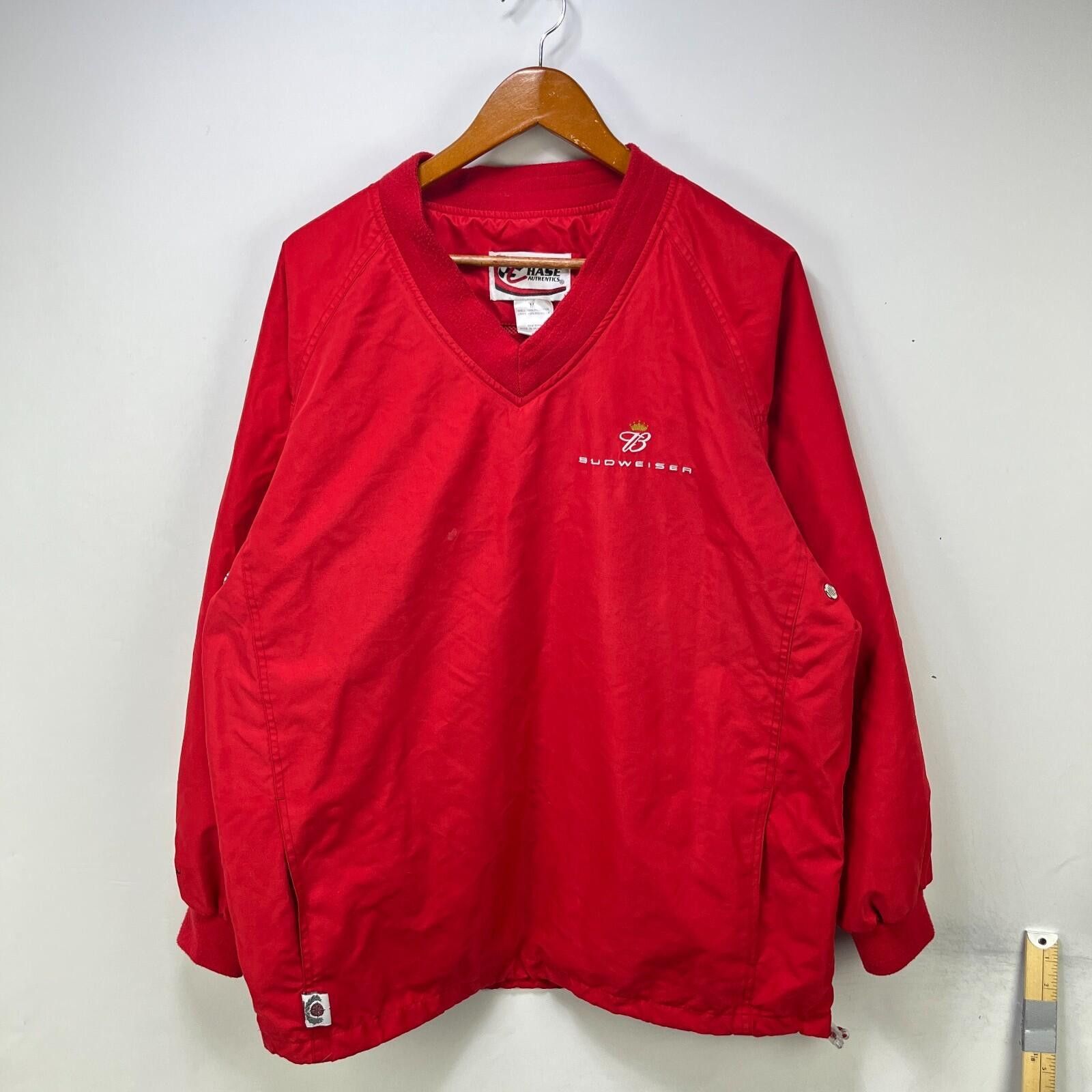 Budweiser Vintage NASCAR Budweiser Pullover Windbreaker Jacket Medium Size ONE SIZE - 1 Thumbnail