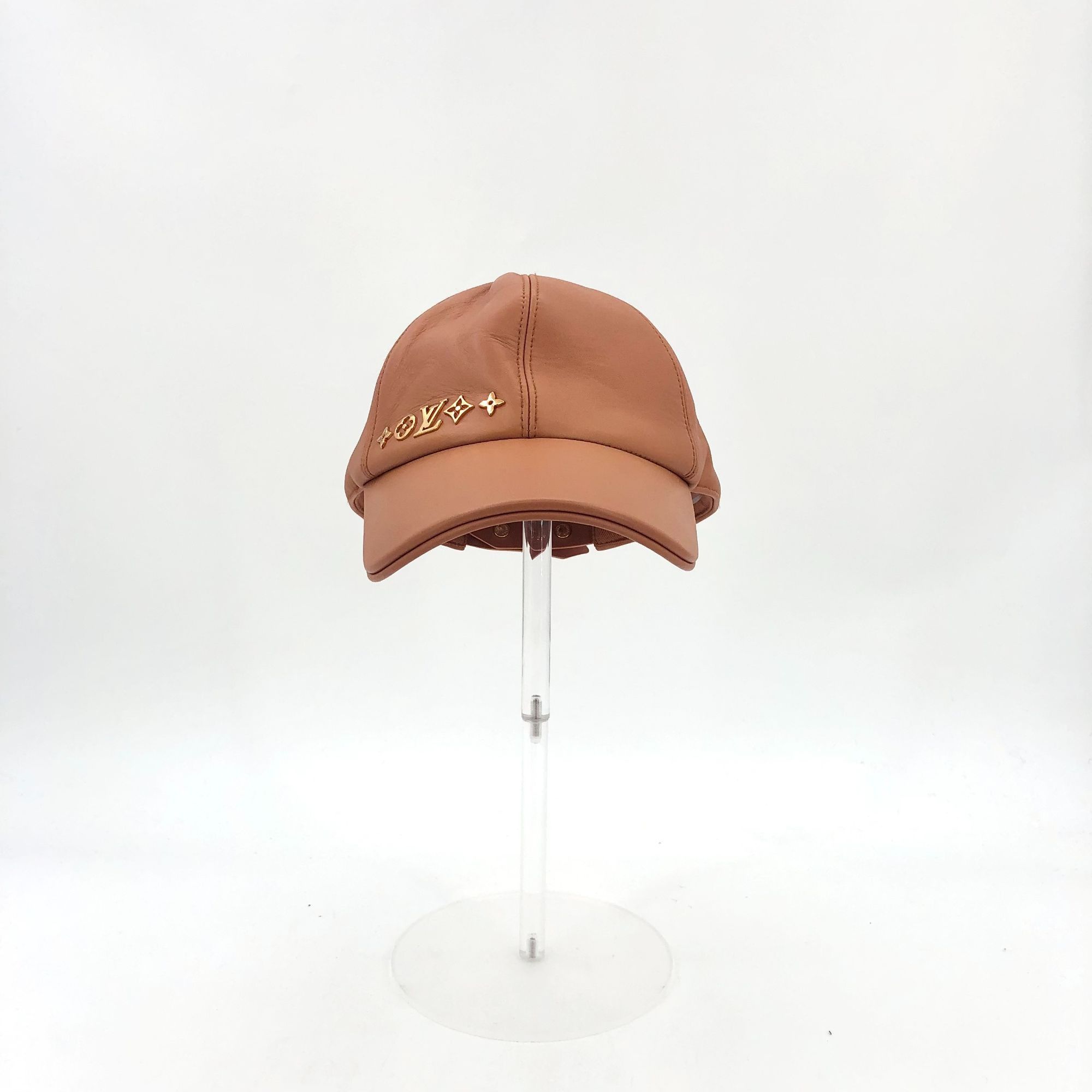 Louis Vuitton Louis Vuitton Brown Sheepskin Baseball Cap With Gold Logo Ma Size ONE SIZE - 9 Thumbnail