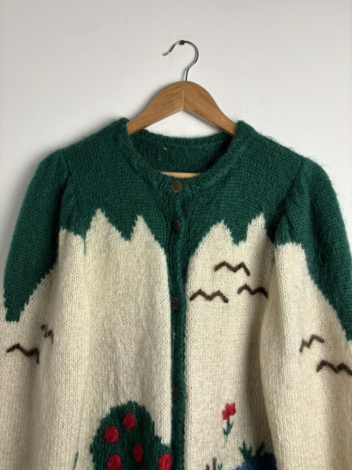 Handmade Vintage Mohair Pond Life Knitted Cardigan Size ONE SIZE - 14 Thumbnail