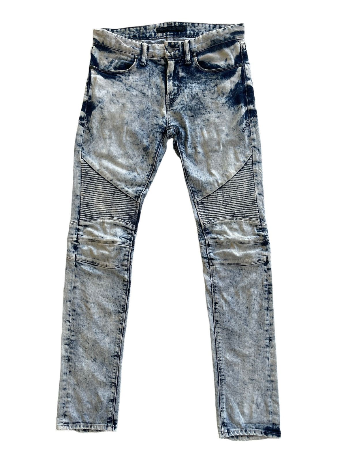 Acid Wash Skinny Biker Pants