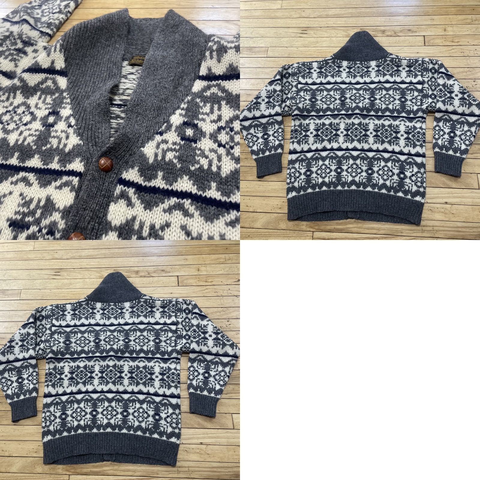 Eddie Bauer VINTAGE Eddie Bauer Cardigan Men L Wool Geometric Knit Crew Neck Blue Gray Capsule 80s 90s Nordic Pattern Christmas Holiday Americana Rustic Size US L / EU 52-54 / 3 - 10 Thumbnail