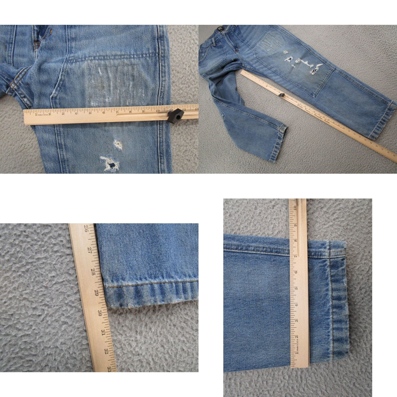 Bdg VINTAGE BDG Urban Outfitters Men’s Double Knee Distressed Denim Blue Jeans 31x32 SZ 31 32 Blue Distressed Jeans Mens Brown? Size US 31 - 8 Thumbnail