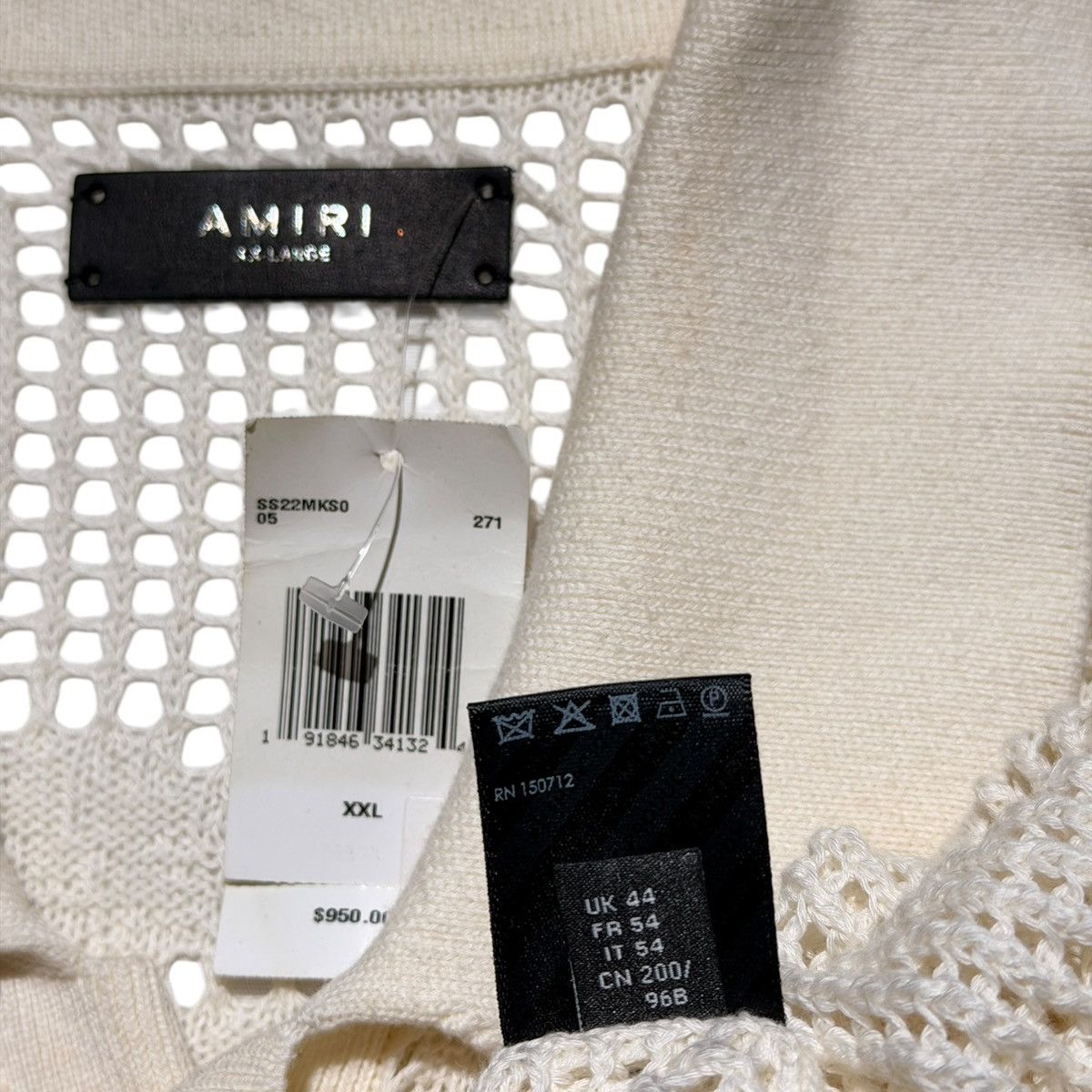 Amiri $950 cashmere crochet mesh button down Size US XXL / EU 58 / 5 - 5 Thumbnail